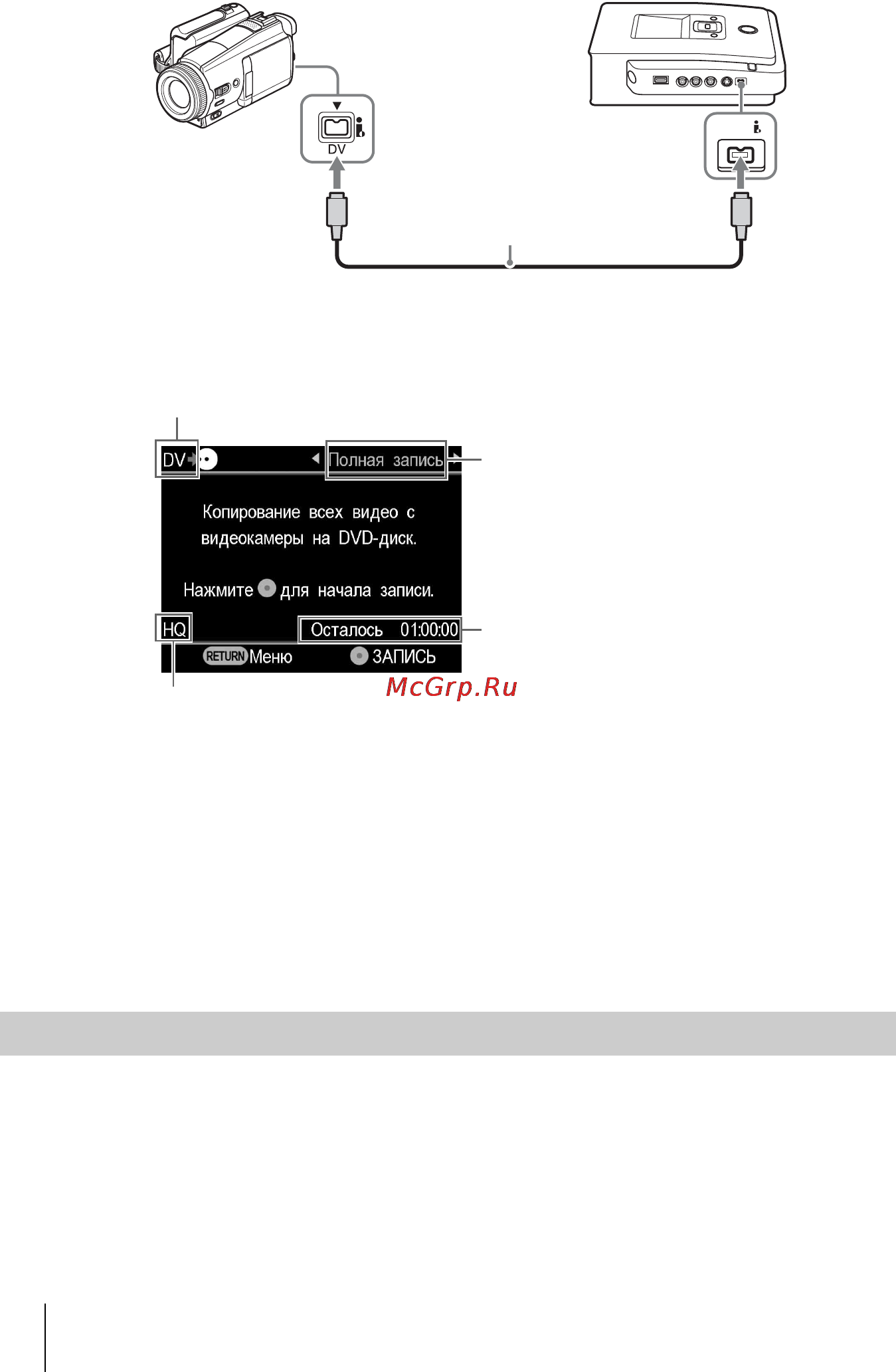 Sony VRD-MC5 [50/92] Копирование в режиме полная запись все