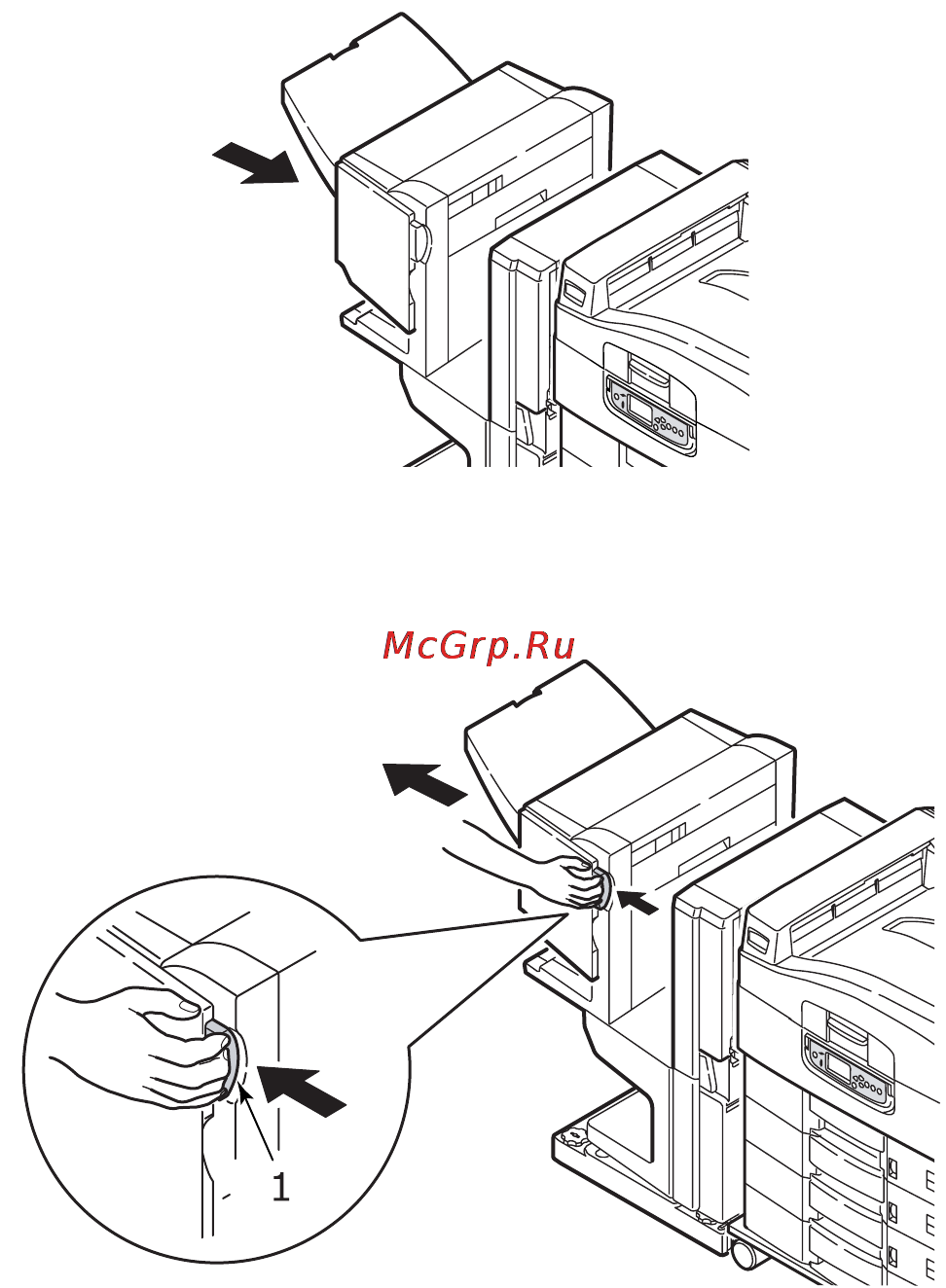 OKI C9800 MFP [141/204] 597 598 644 646 застревание бумаги в финишере