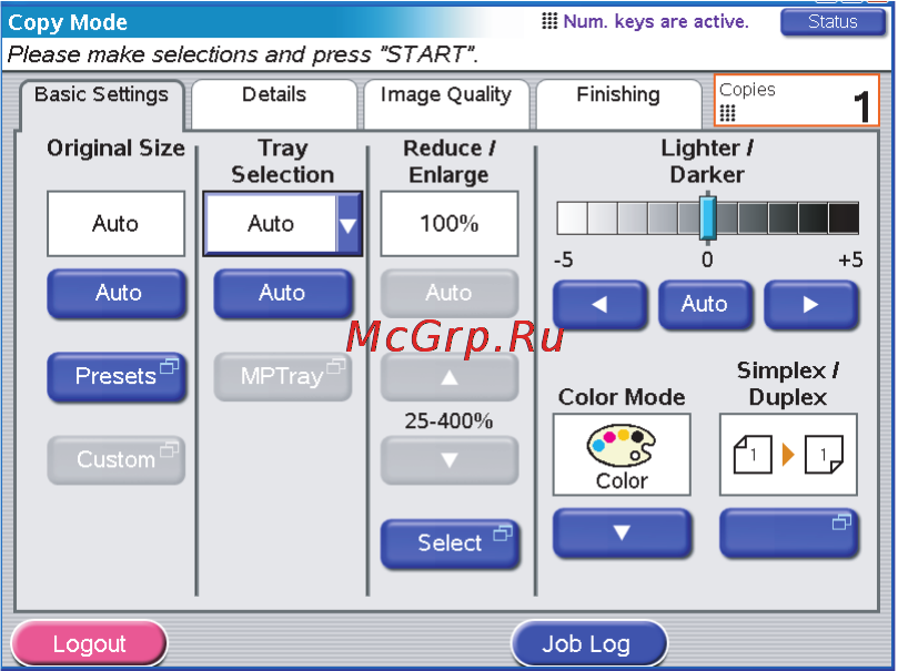 OKI C9800 MFP [66/204] Копирование