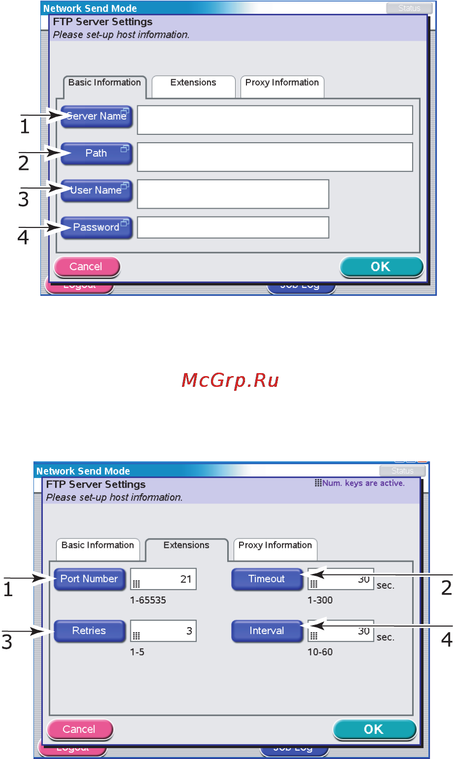OKI C9800 MFP [87/204] Name имя пользователя 3 password пароль 4