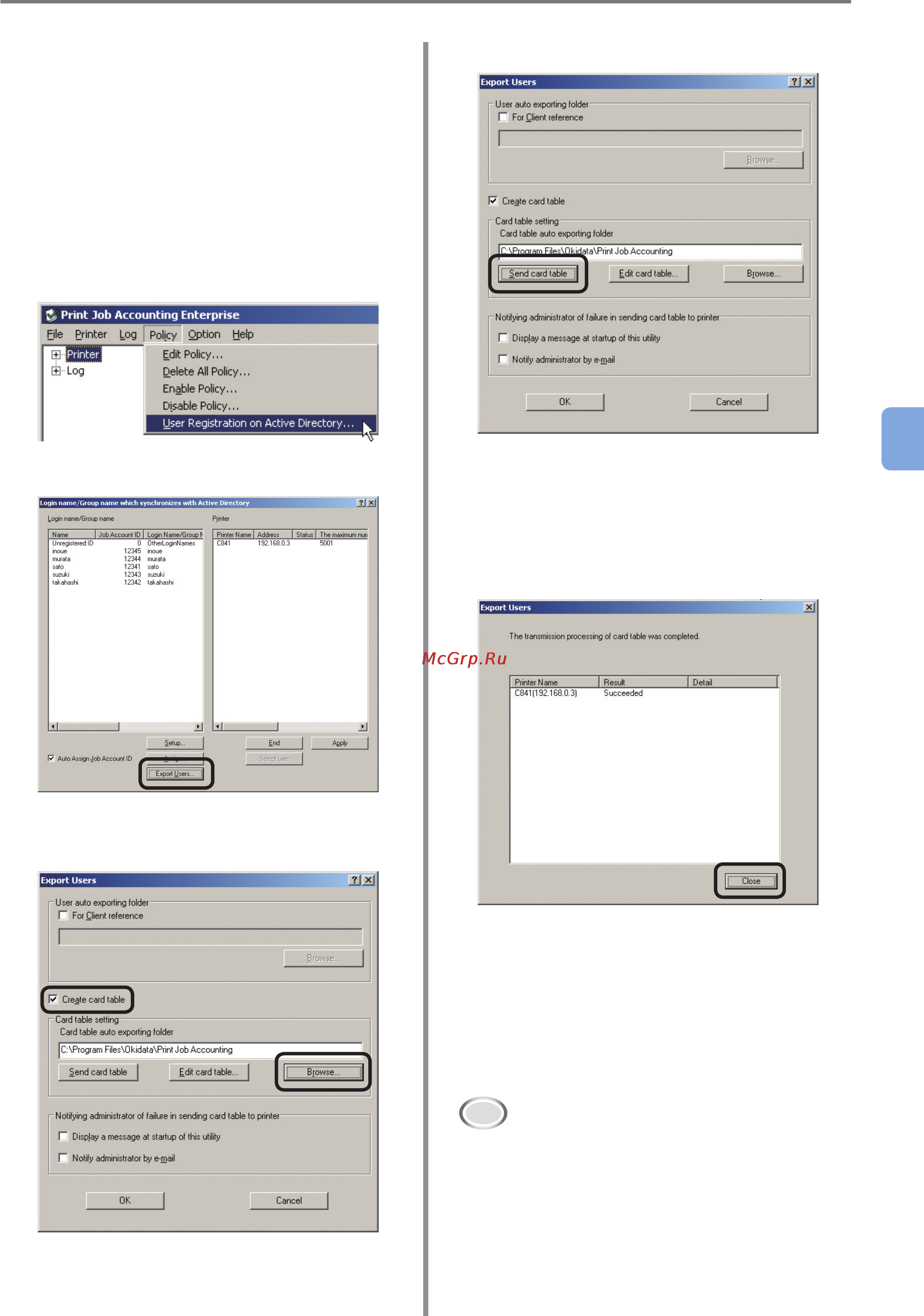 OKI C9800GA MFP [133/239] Registering the ic card compatibility table to the printer