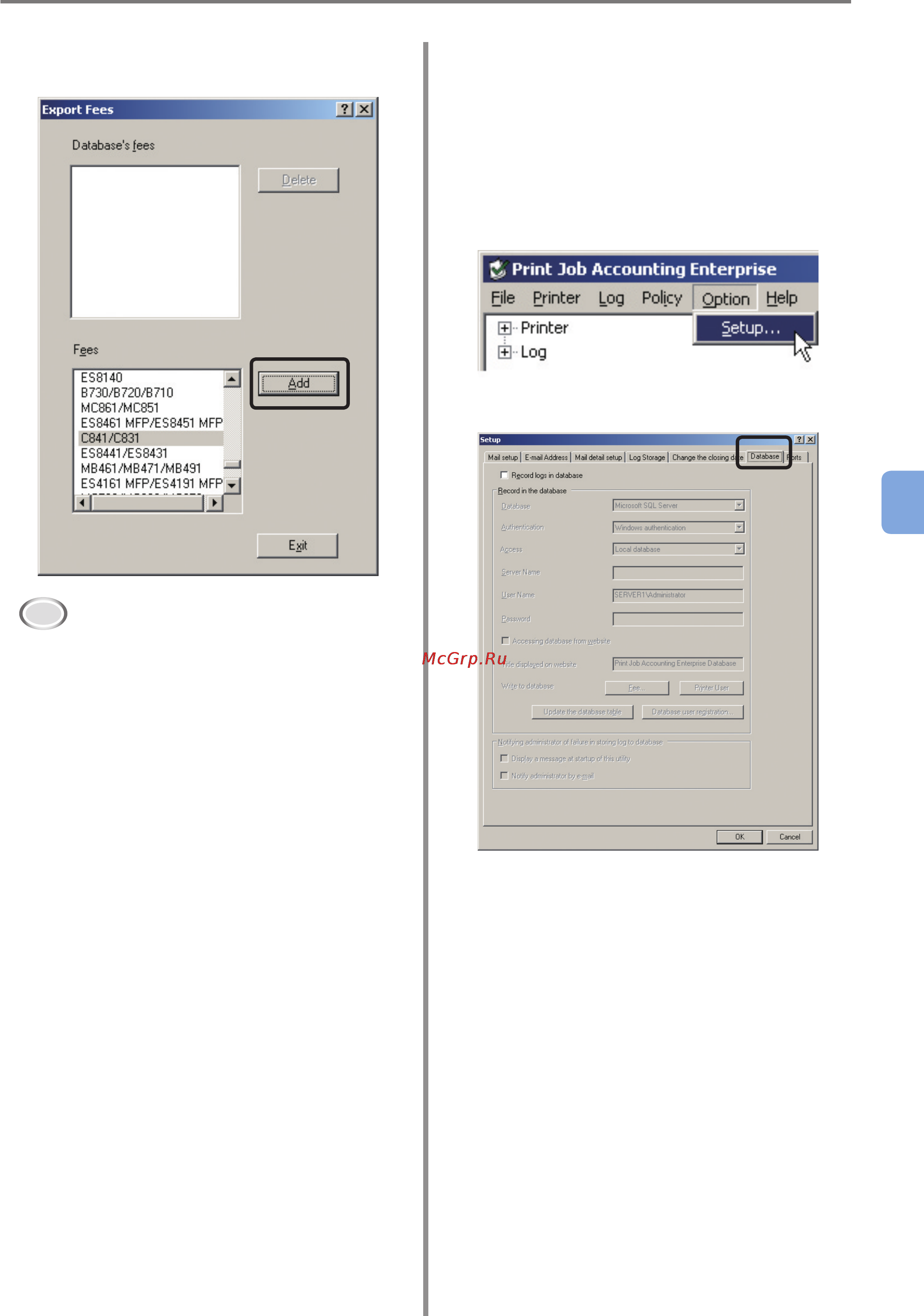 OKI C9800GA MFP [147/239] Deleting fees from the database