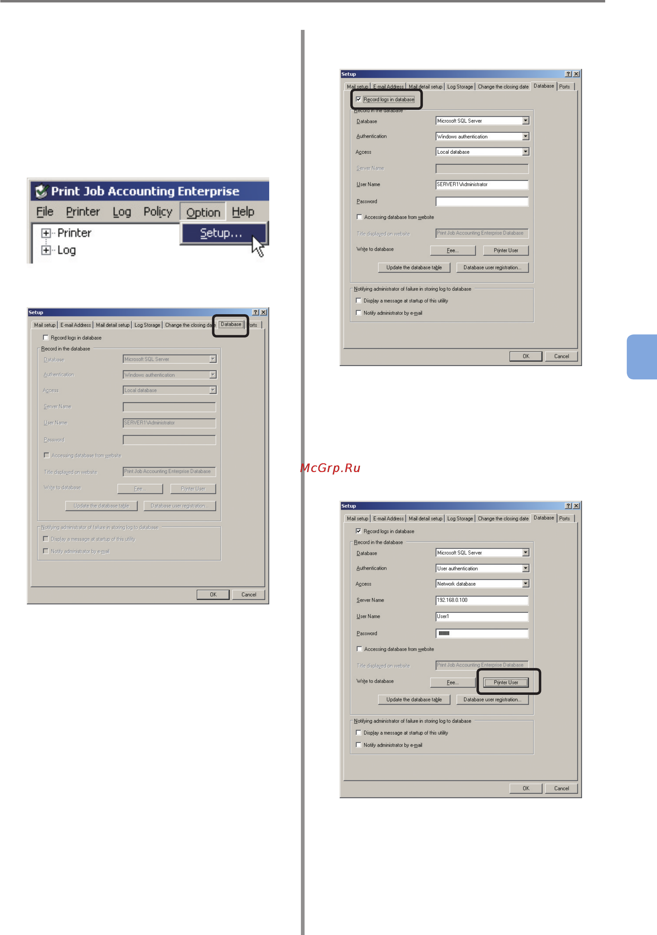 OKI C9800GA MFP [151/239] Exporting the printer users to the database