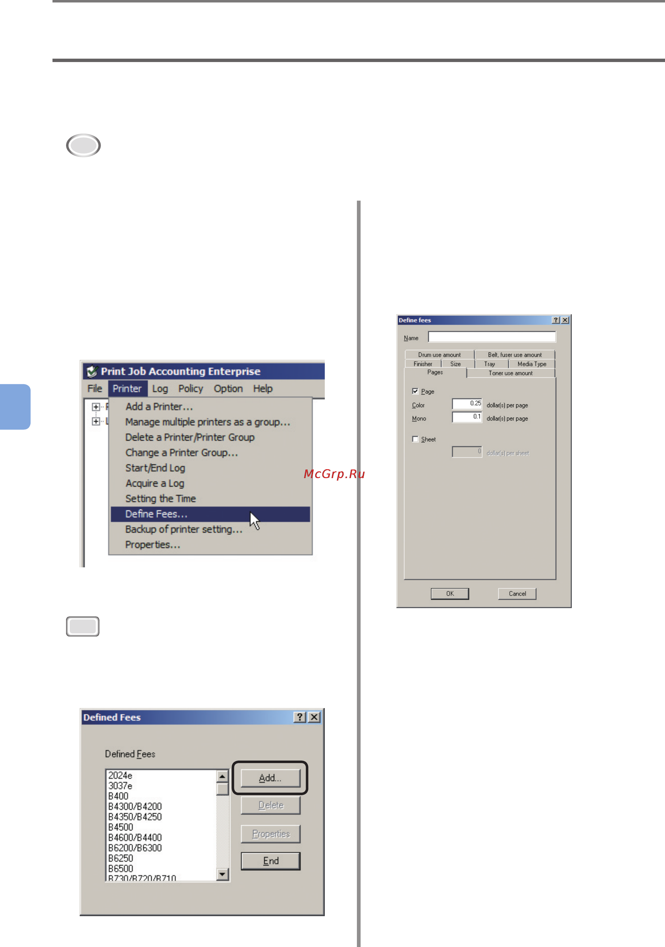 OKI C9800GA MFP [176/239] Creating fee charge definitions