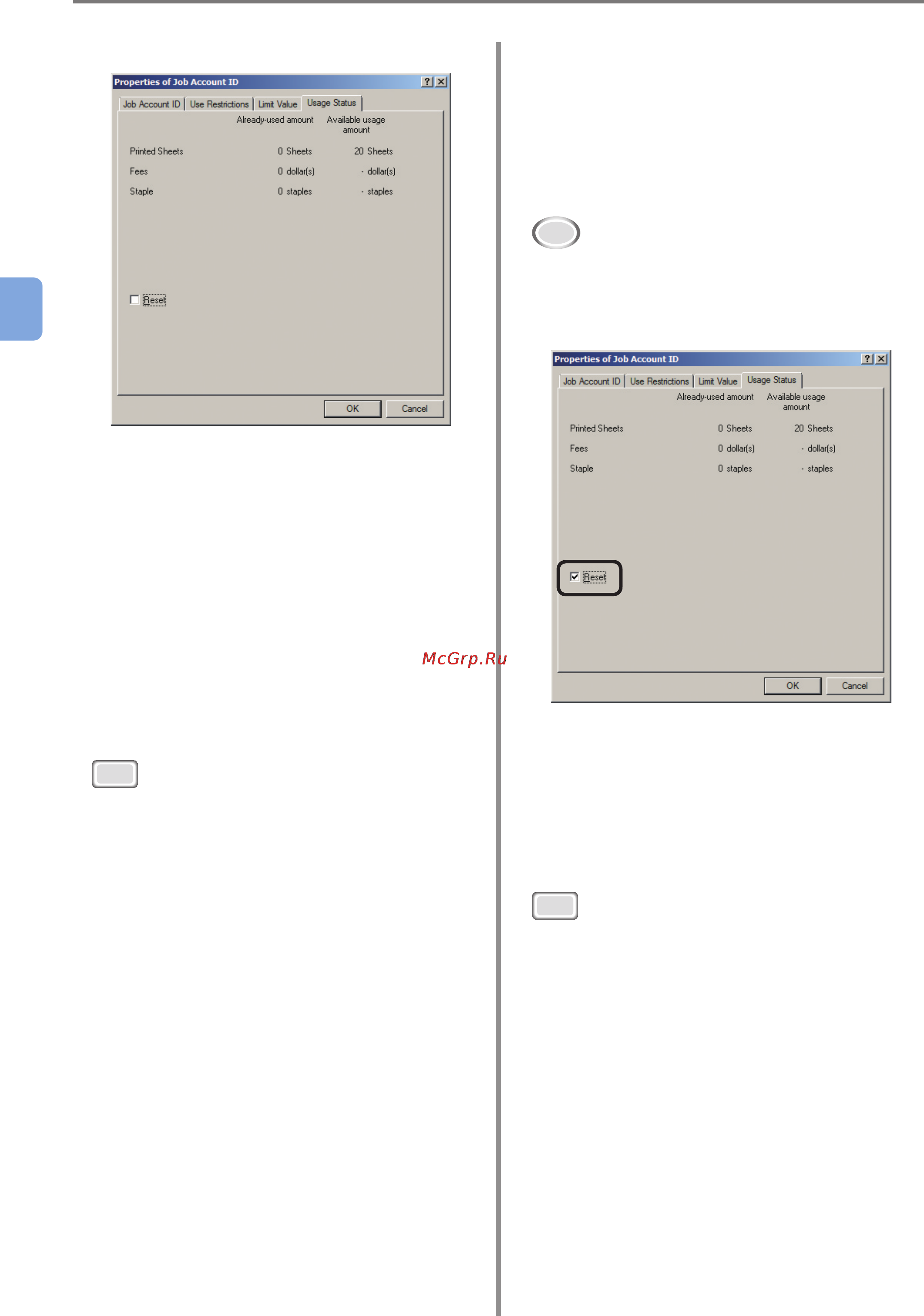 OKI C9800GA MFP [62/239] Resetting the usage status