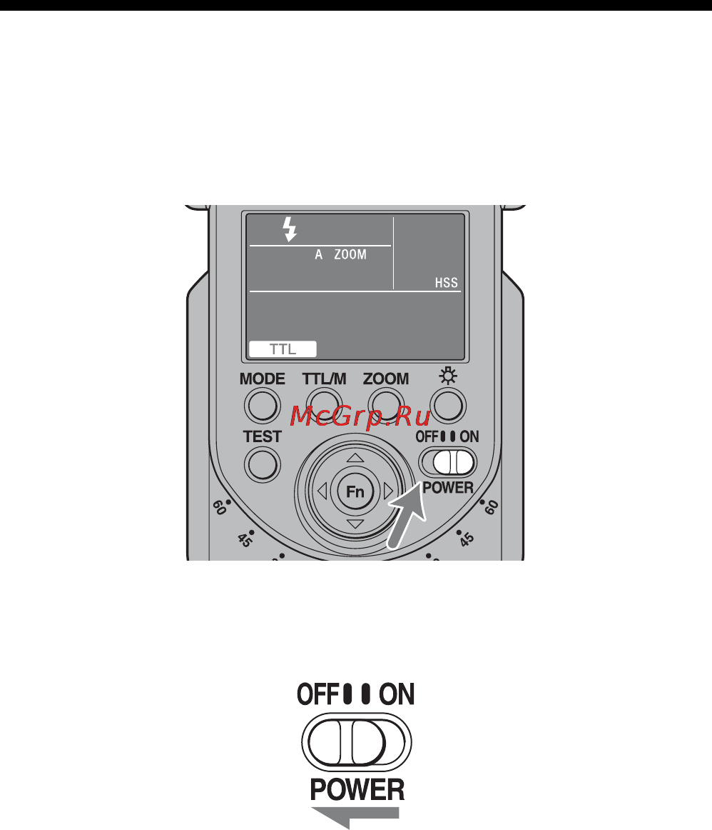 Sony HVL-F58AM [188/339] Включение питания