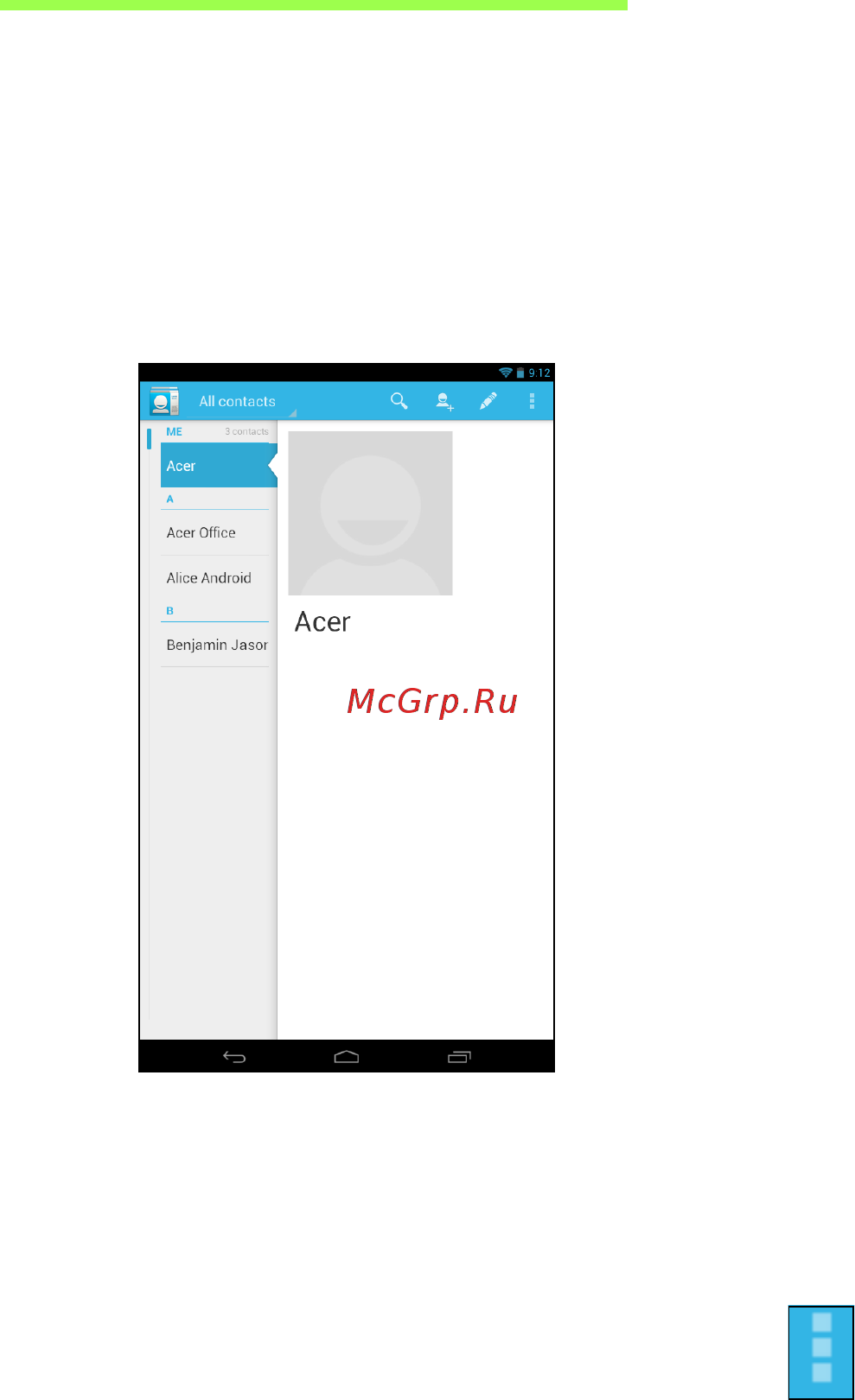 Acer Iconia A1-811 16 Gb 3G (NT.L1SEE.001) [36/61] Импортирование контактов
