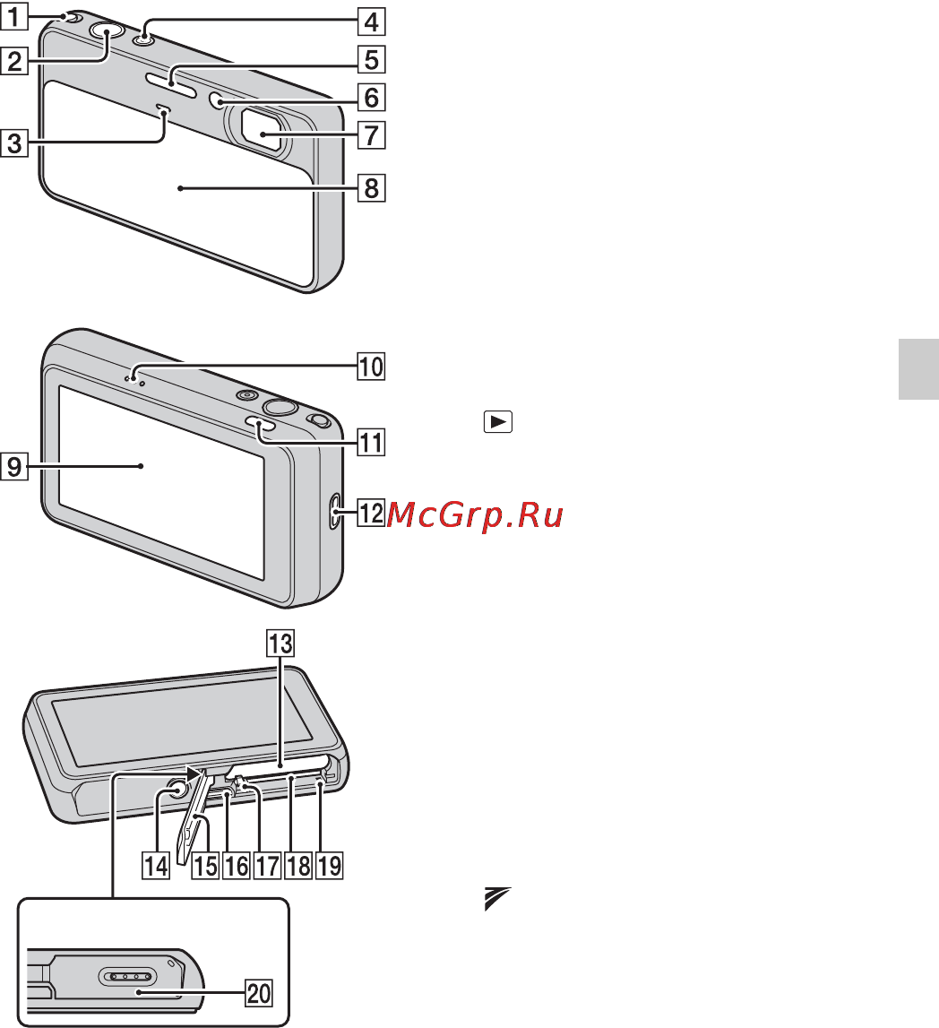 Sony DSC-T110D [11/104] Identifying parts
