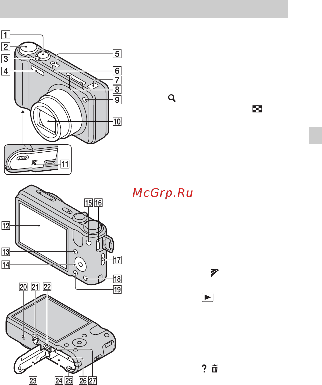 Sony DSC-HX7V Black [67/96] Визначення частин