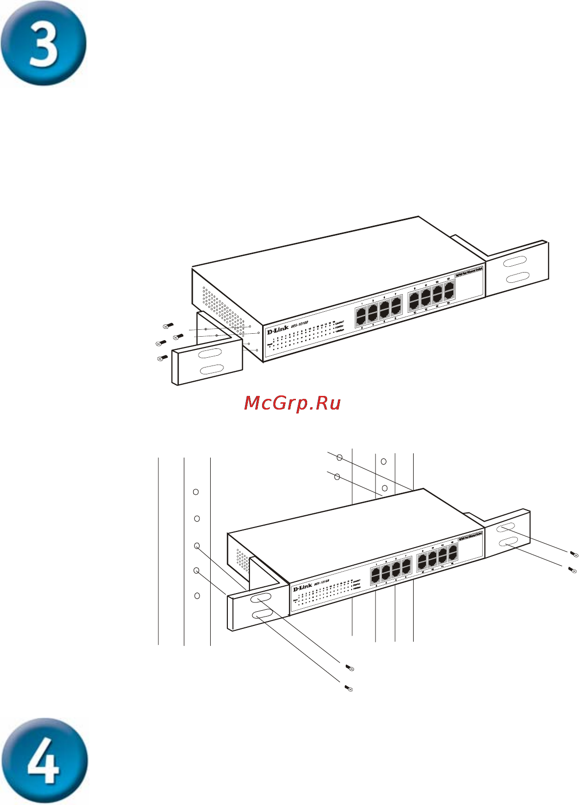 D-Link DES-1016D [3/4] Подключение сетевого кабеля