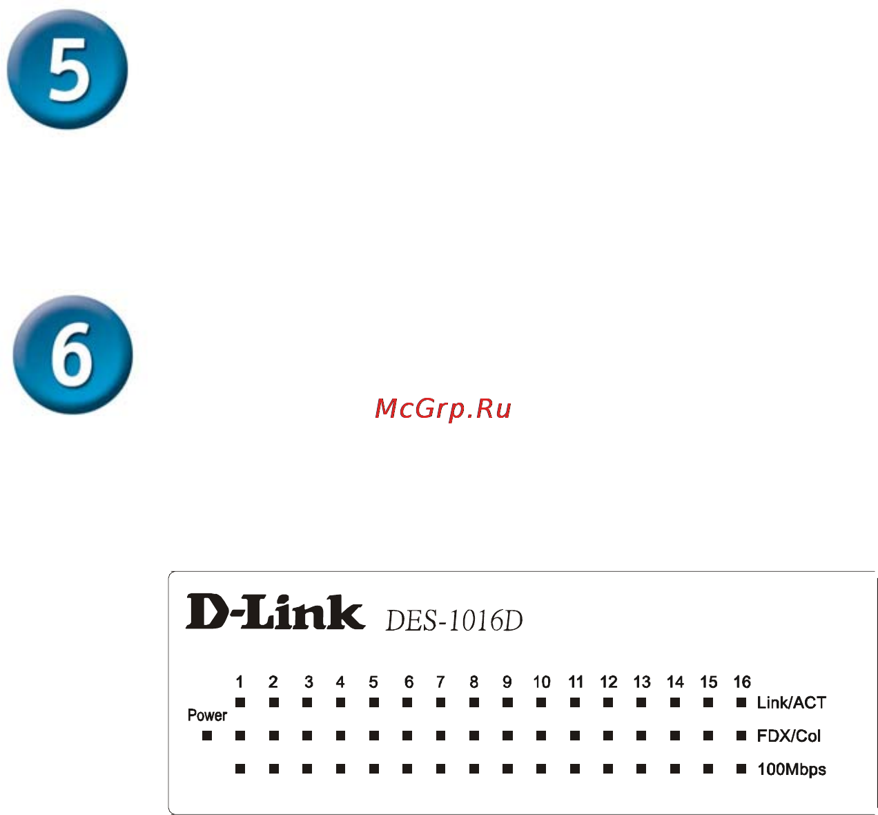 D-Link DES-1016D [4/4] Индикаторы