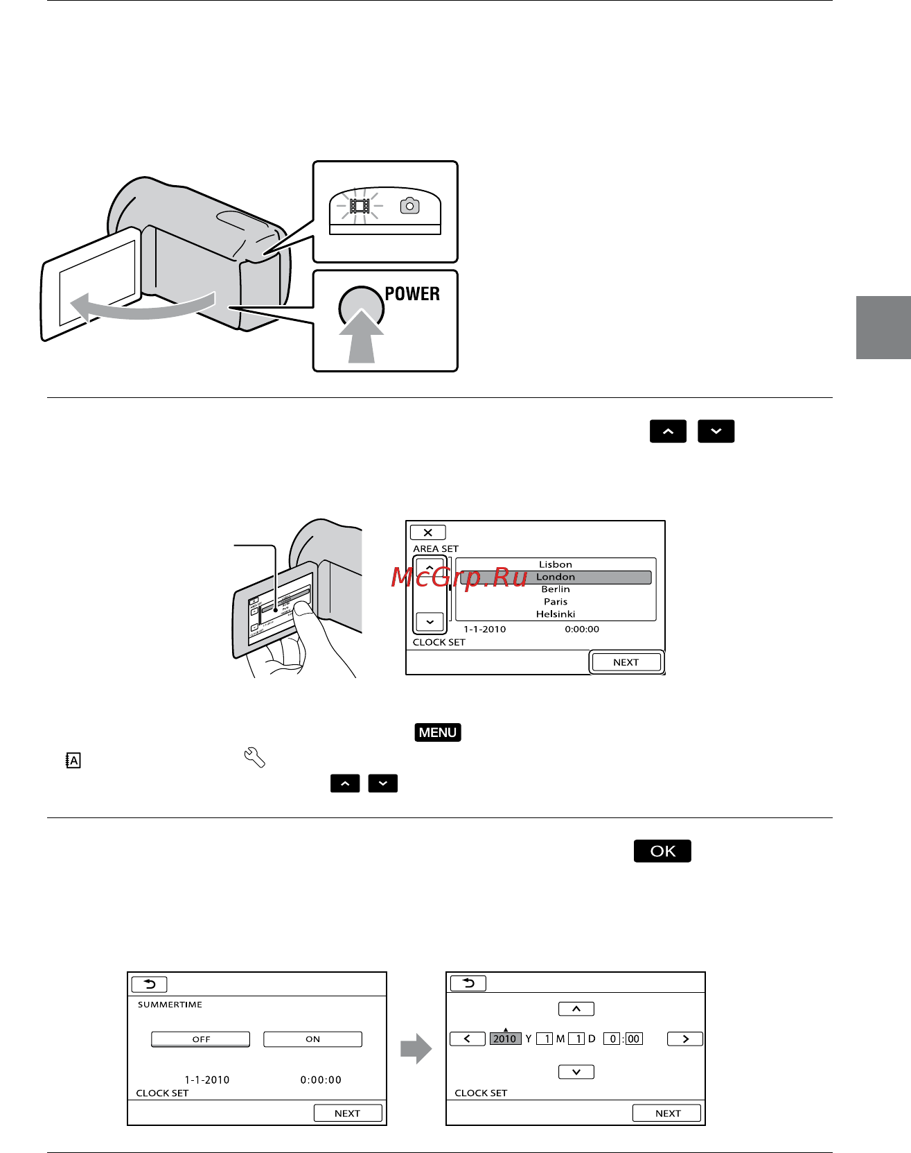 Sony HDR-CX110E Black [97/163] Крок 2 увімкнення живлення та встановлення дати й часу