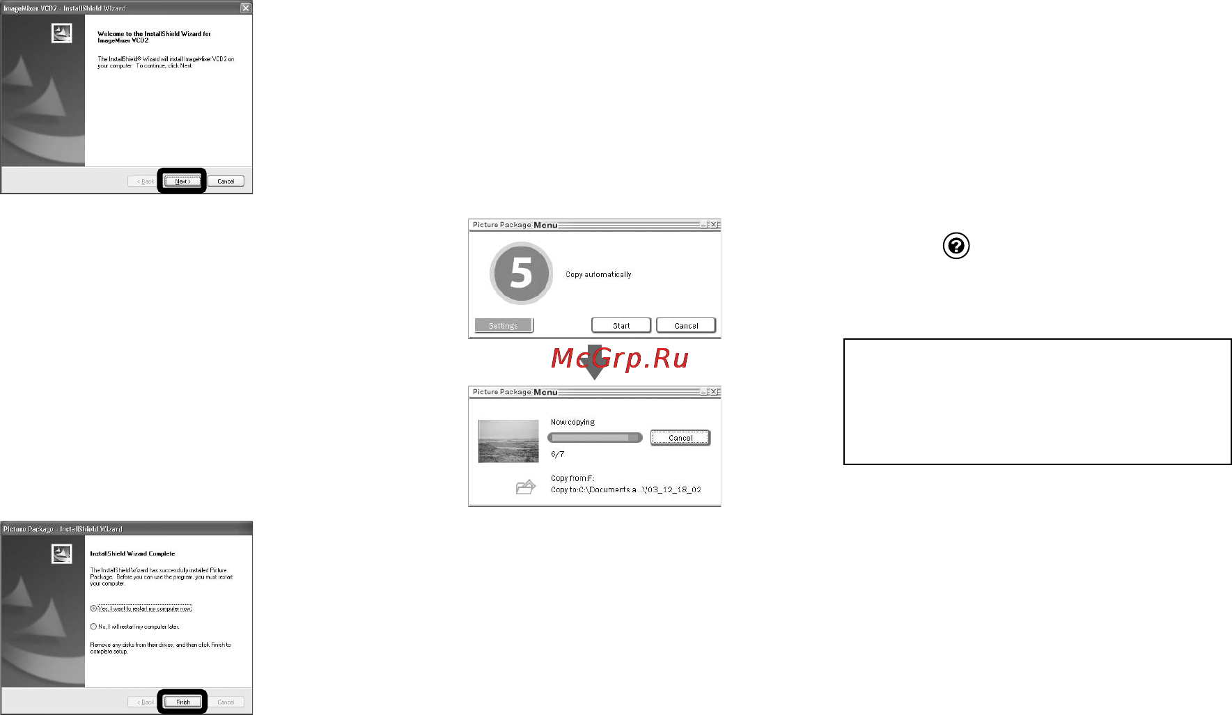Sony Cyber-Shot DSC-L1 [236/280] Kopiering av bilder med picture package
