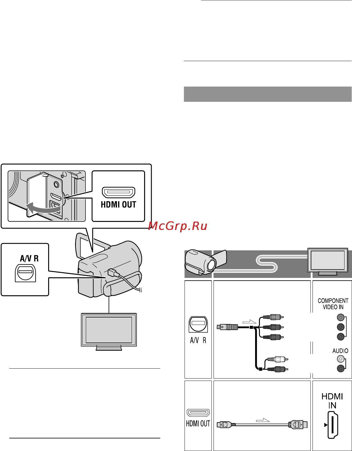 Sony HDR-CX130E Black [30/155] Воспроизведение изображений на телевизоре