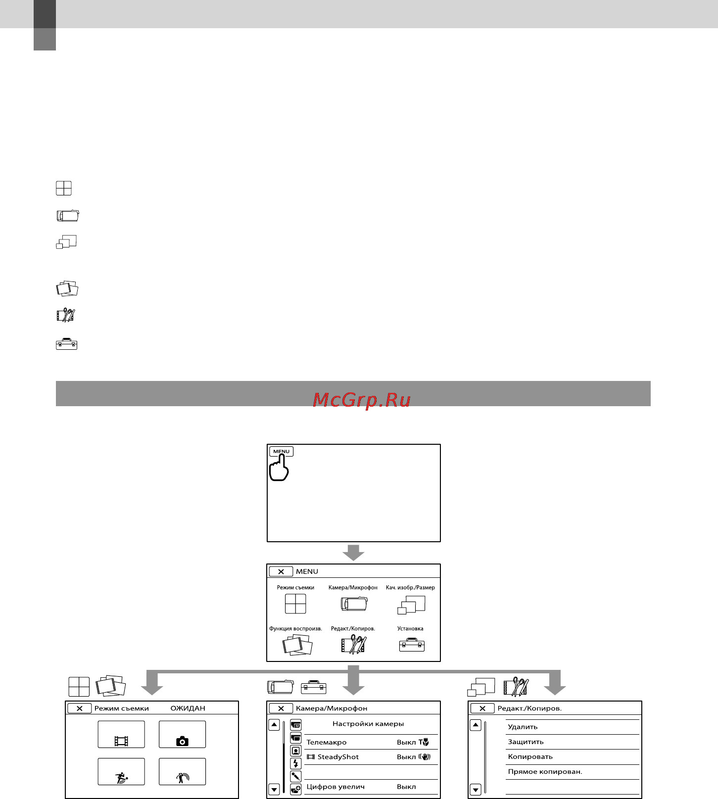 Sony HDR-CX160E [56/155] Использование меню