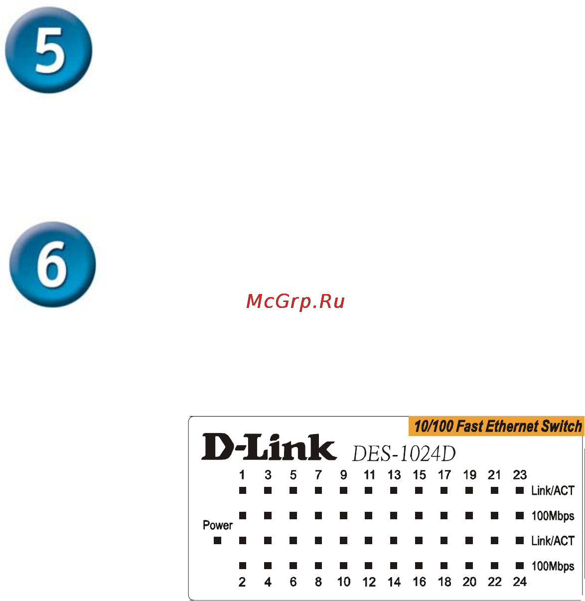 D-Link DES-1024D [4/4] Индикаторы