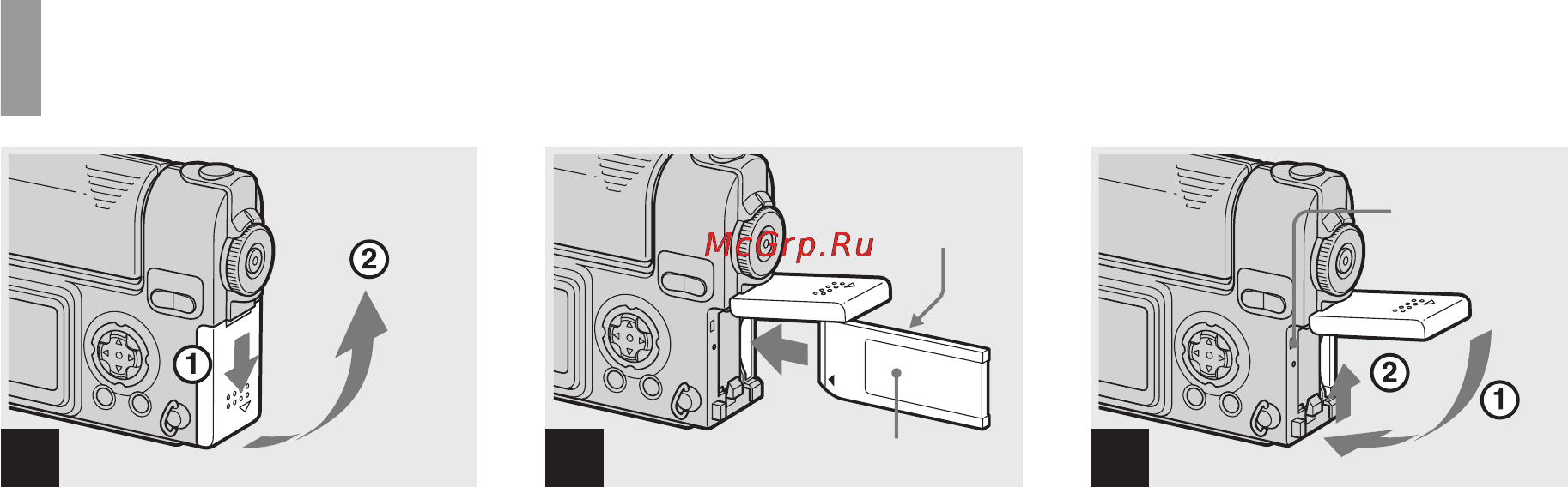 Sony Cyber-Shot DSC-F77 [20/228] Установка и извлечение платы памяти memory stick
