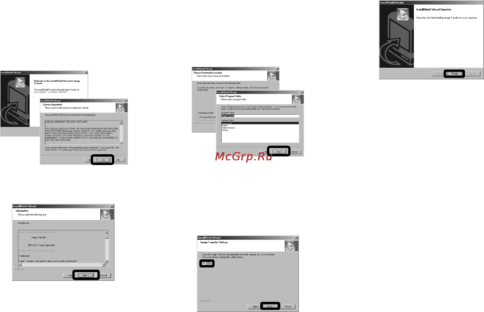 Sony Cyber-Shot DSC-F77 [74/228] B щелкните next когда появится окно license agreement щелкните yes