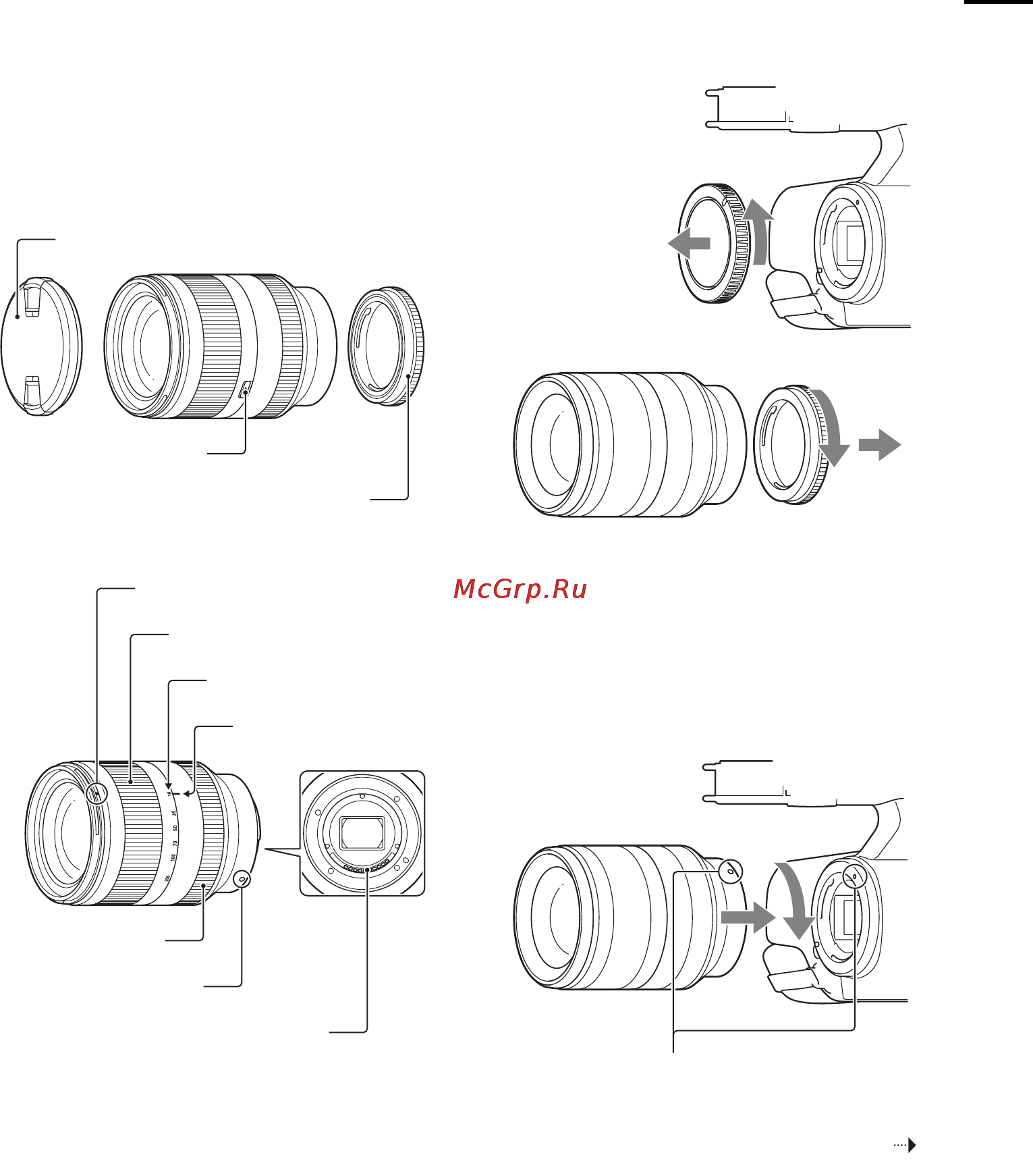 Sony NEX-VG10E [18/106] Установка объектива