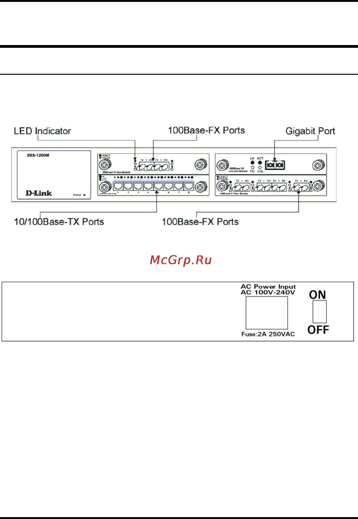 D-Link DES-1200M [8/48] Des 1200m front and rear panels