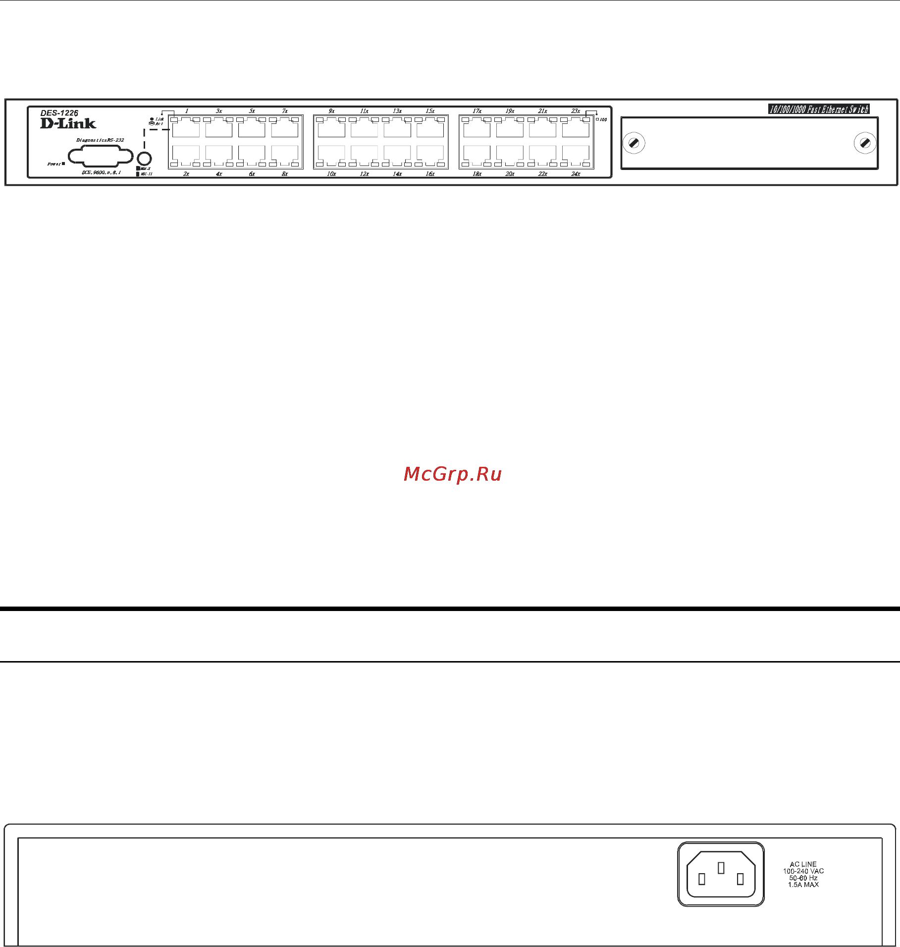 D-Link DES-1218 [20/42] Rear panel