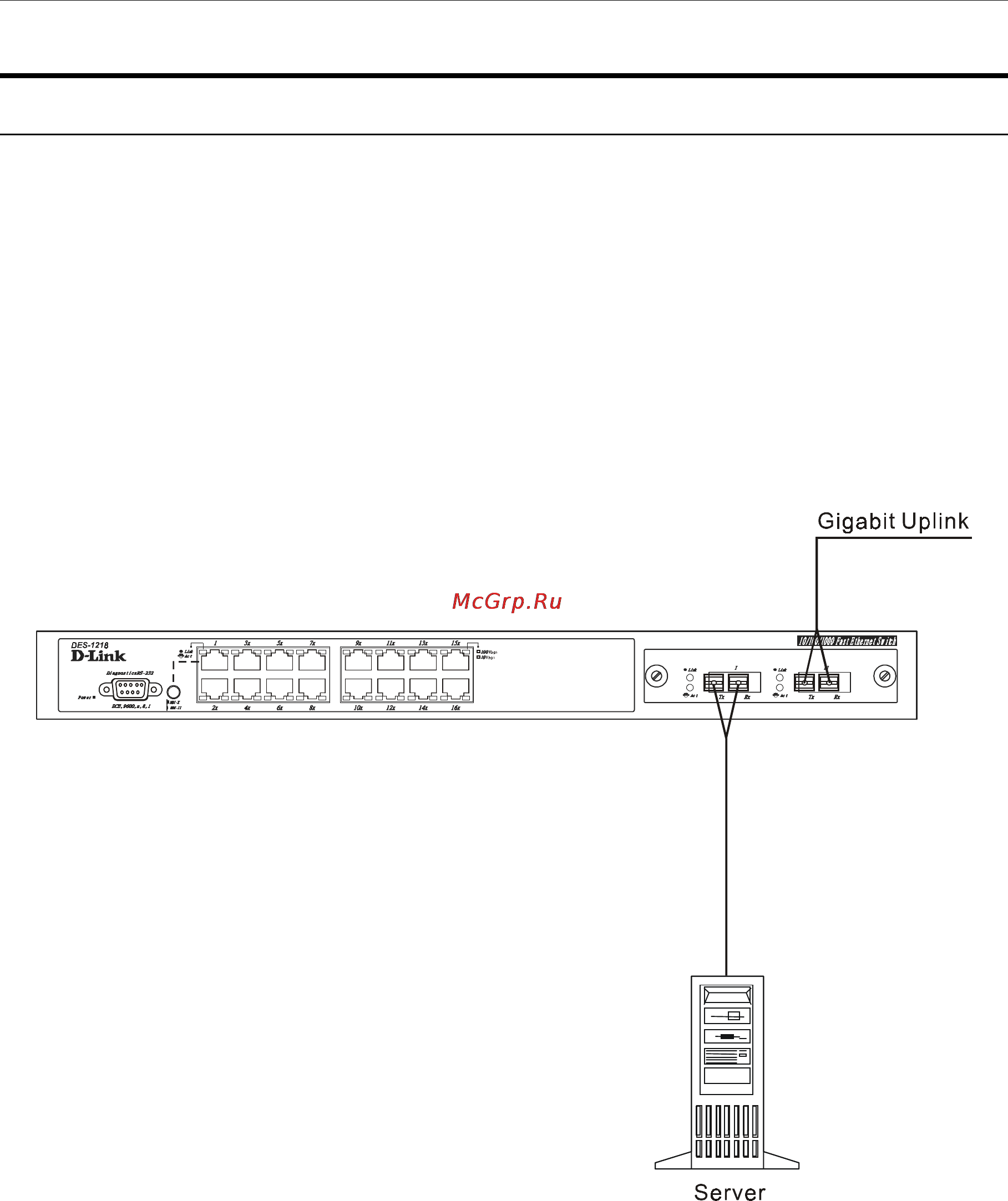 D-Link DES-1226 [24/42] Connecting to network backbone or server