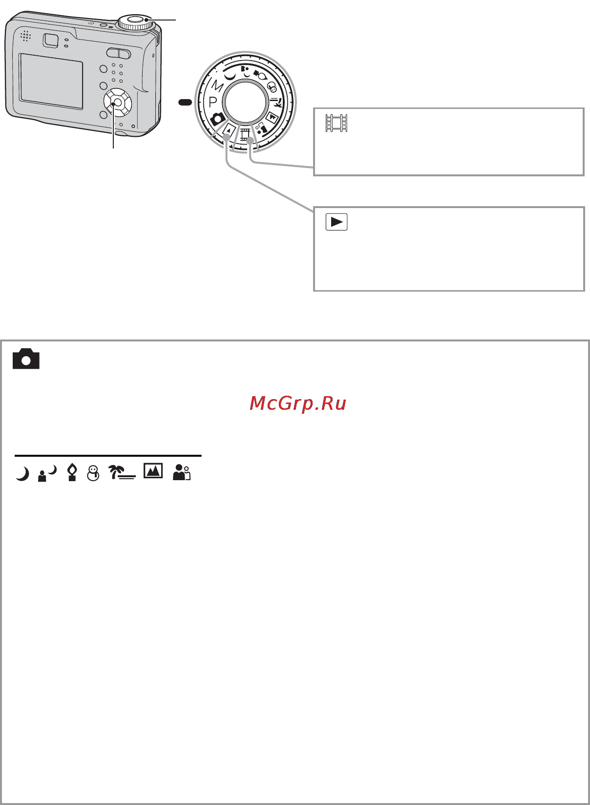 Sony Cyber-Shot DSC-S90 [28/211] Использование диска переключения режимов