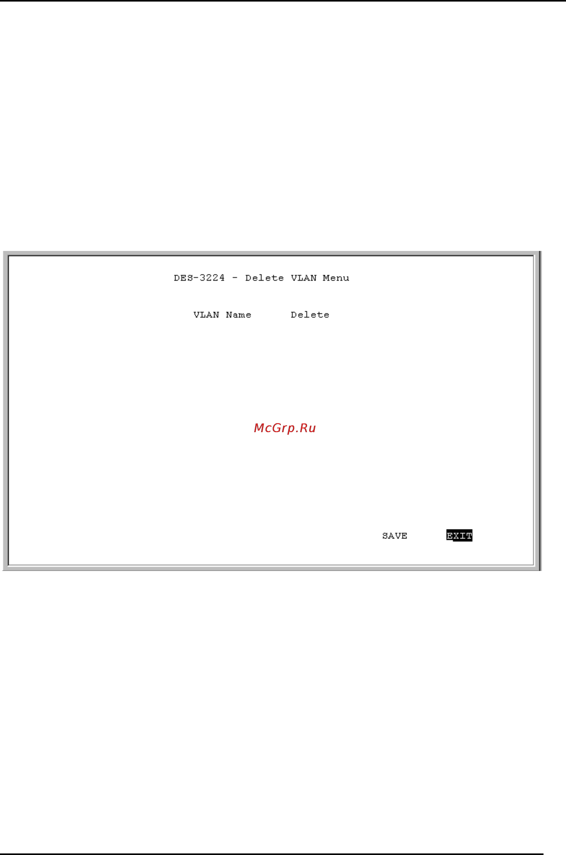 D-Link DFE-904 [60/75] Delete vlan menu
