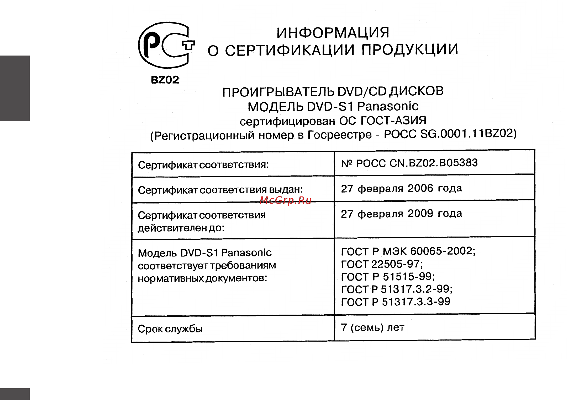 Panasonic DVD-S1 EE-S [20/40] Информация