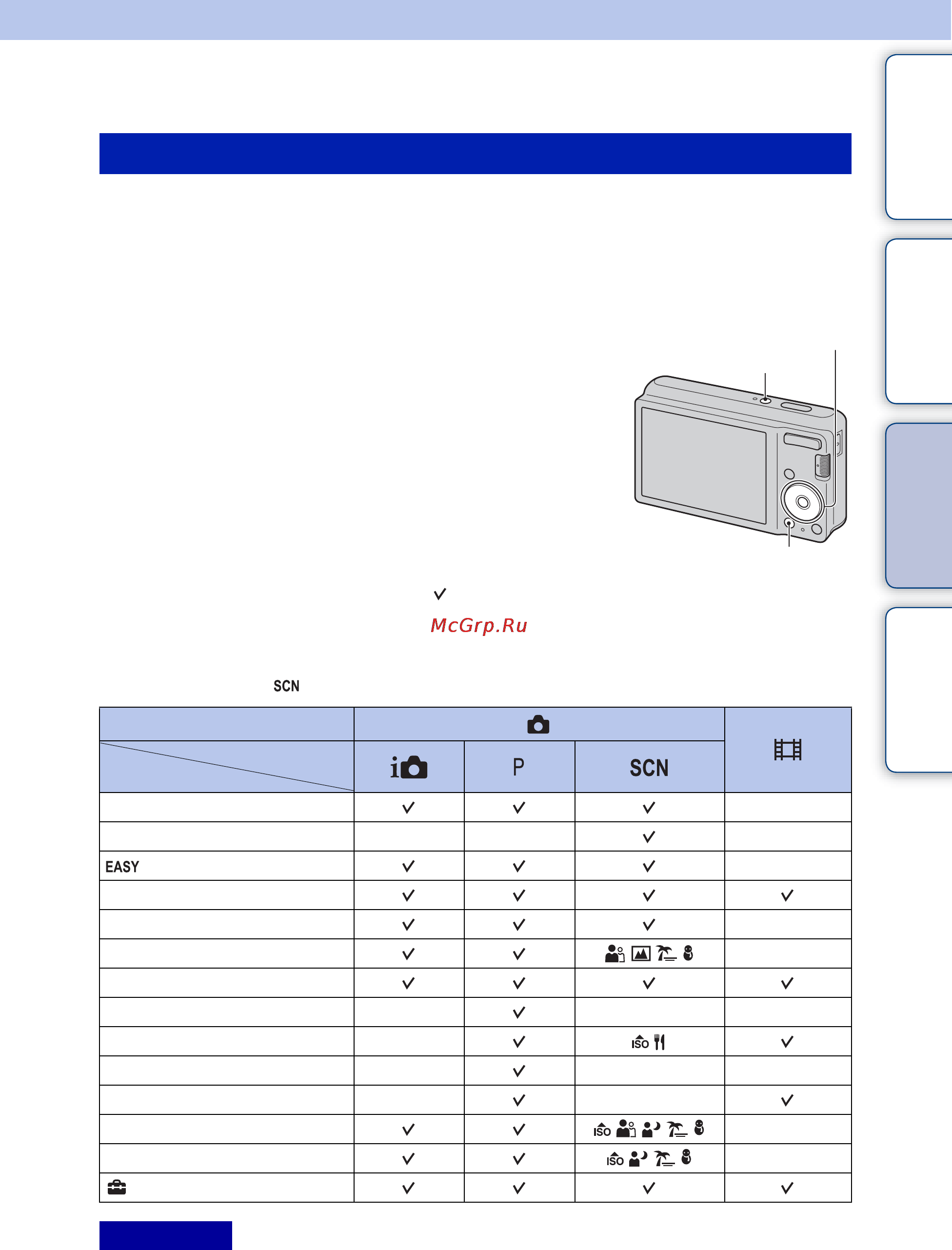 Sony DSC-S2100 [9/98] Menu поиск установок
