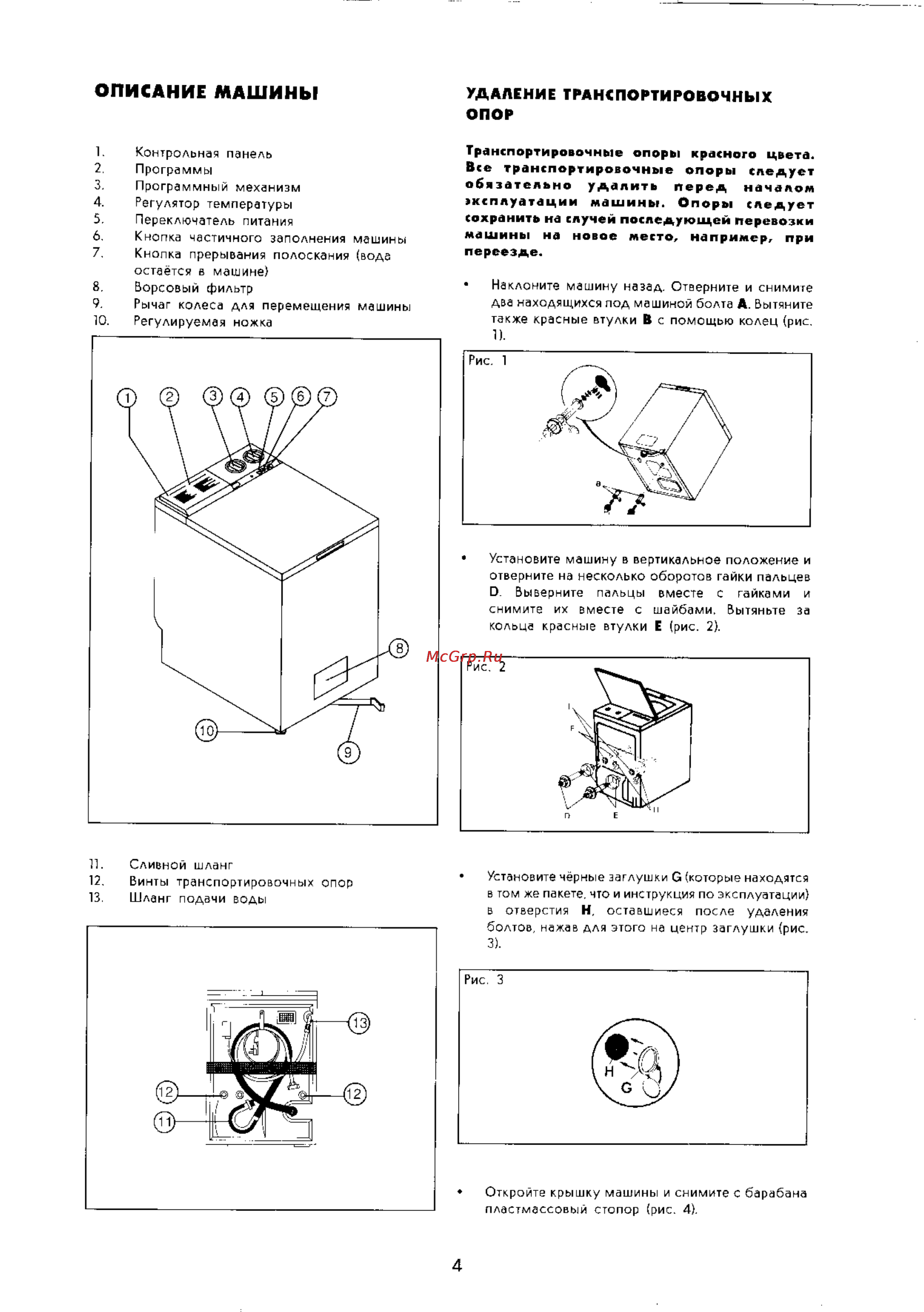 Electrolux WH 2431 [4/11] Описание машины