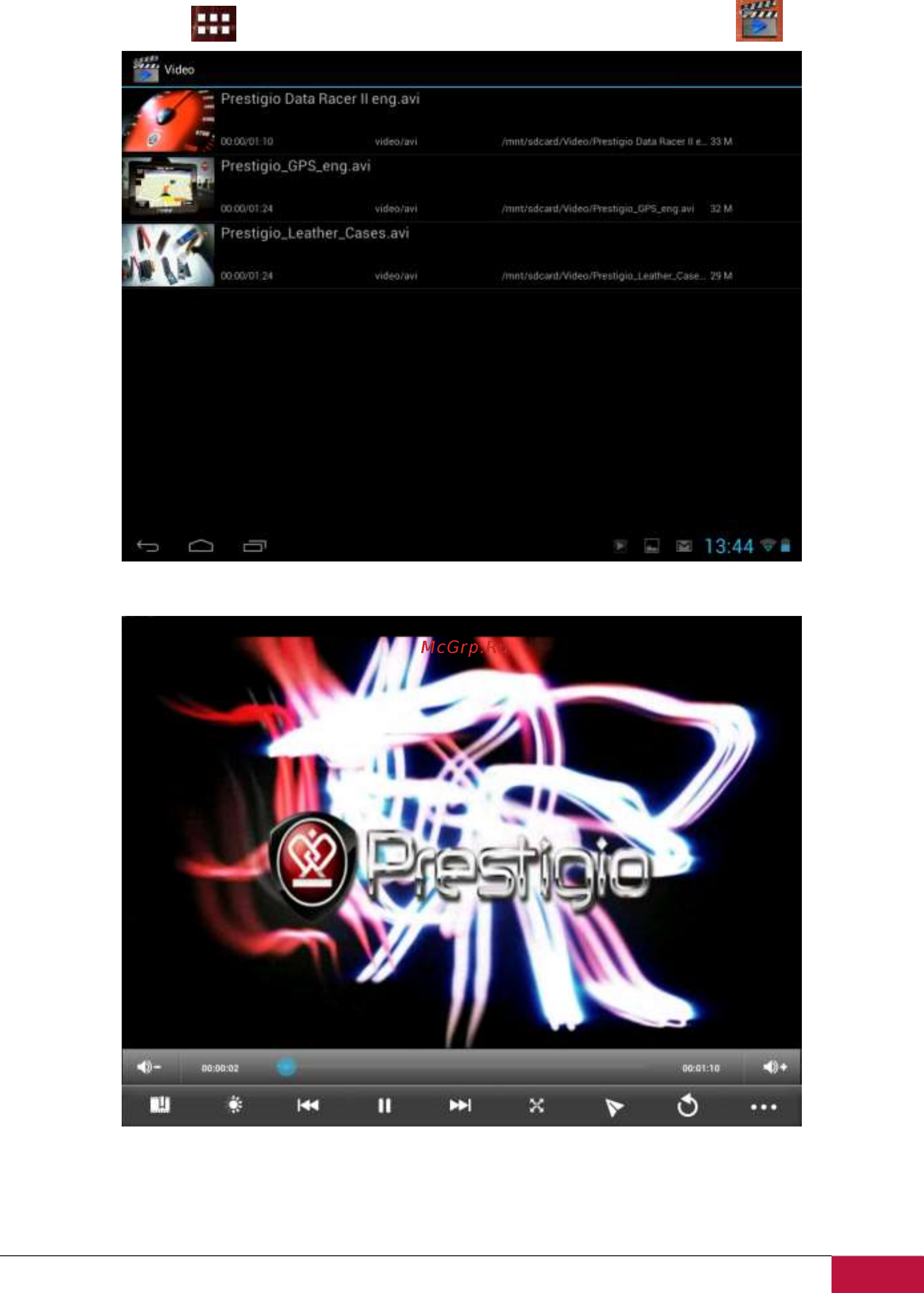 Prestigio MultiPad 2 Prime Duo 8.0 PMP5780D_DUO [31/62] Видео плеер