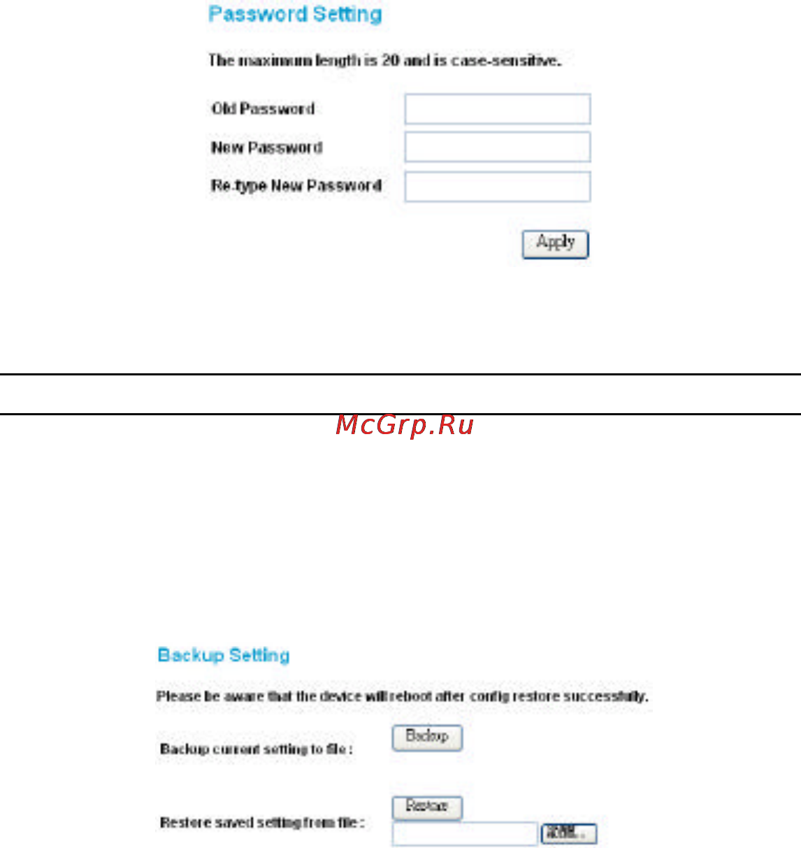 D-Link DES-1316 [42/53] Backup setting