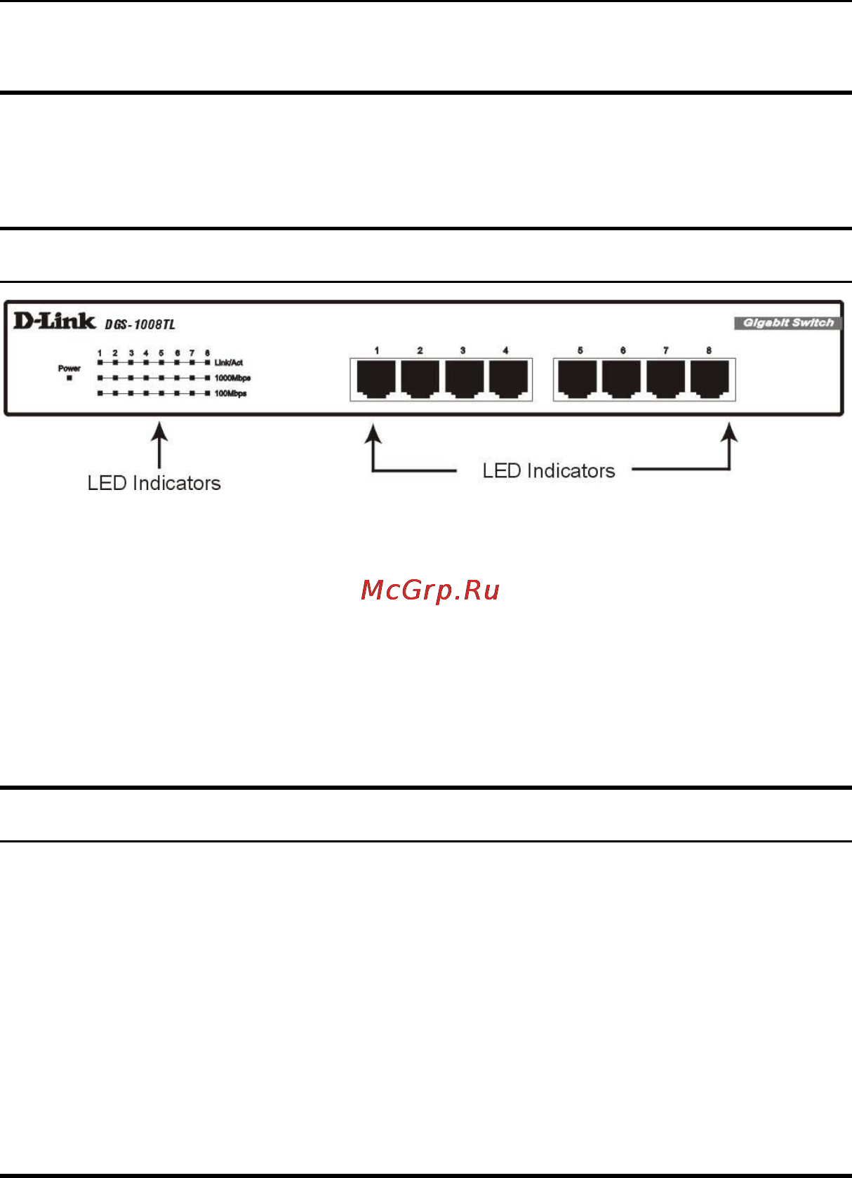 D-Link DGS-1008TL [13/17] Front panel