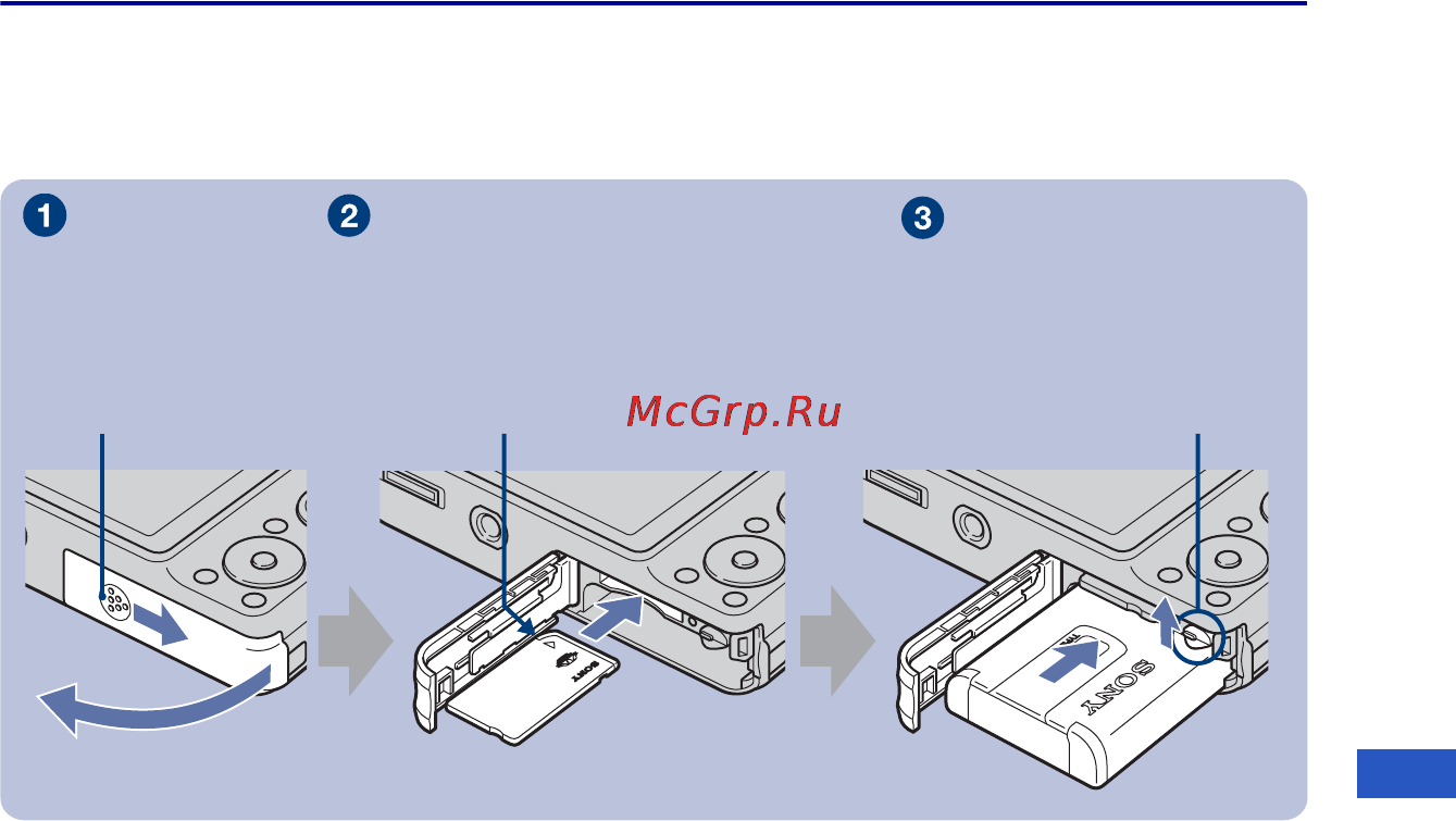 Sony Cyber-Shot DSC-W230 [11/88] Установка батарейного блока карты памяти memory stick duo продается отдельно