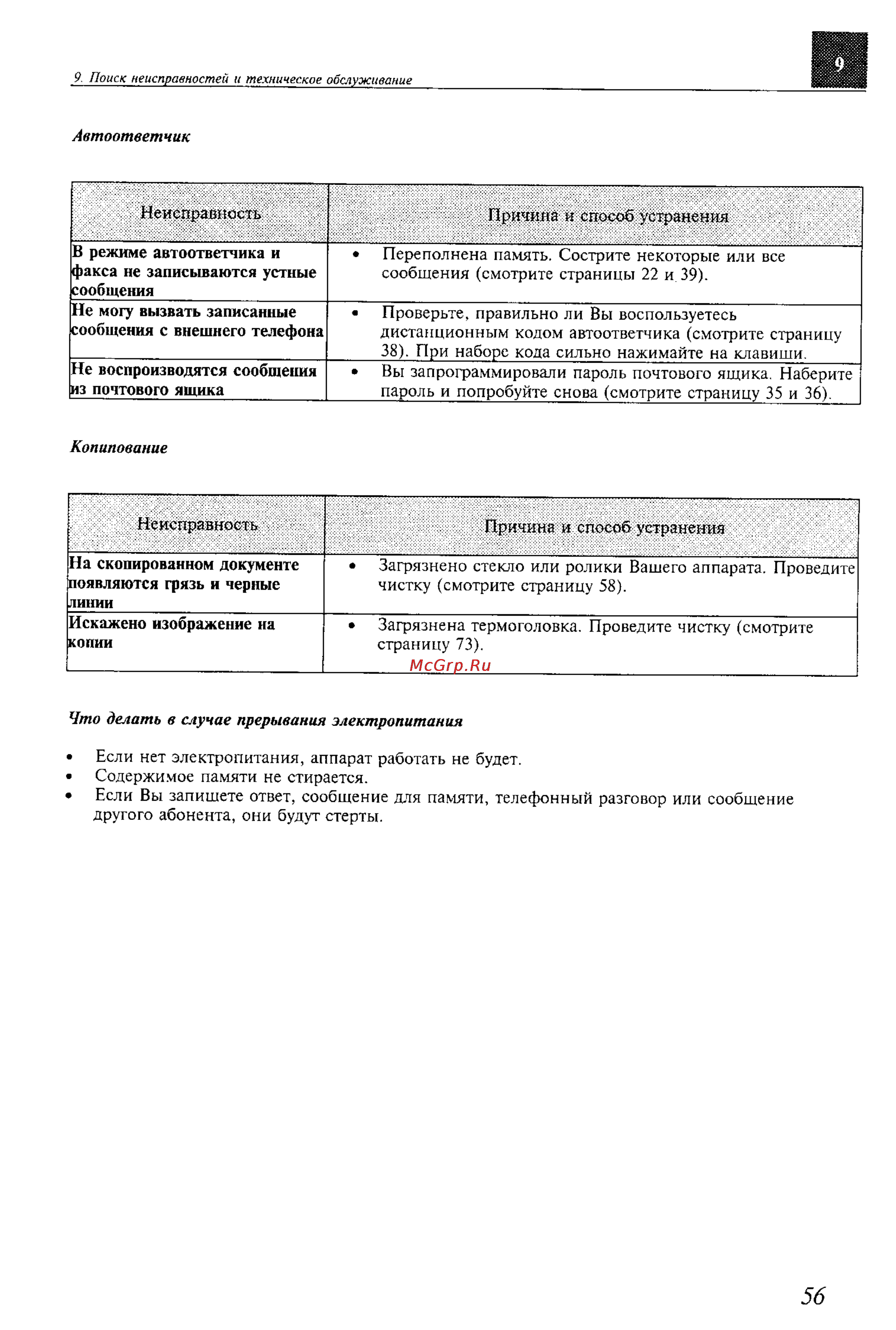 Panasonic KX-F600BX Инструкция по эксплуатации онлайн [56/64] 40225