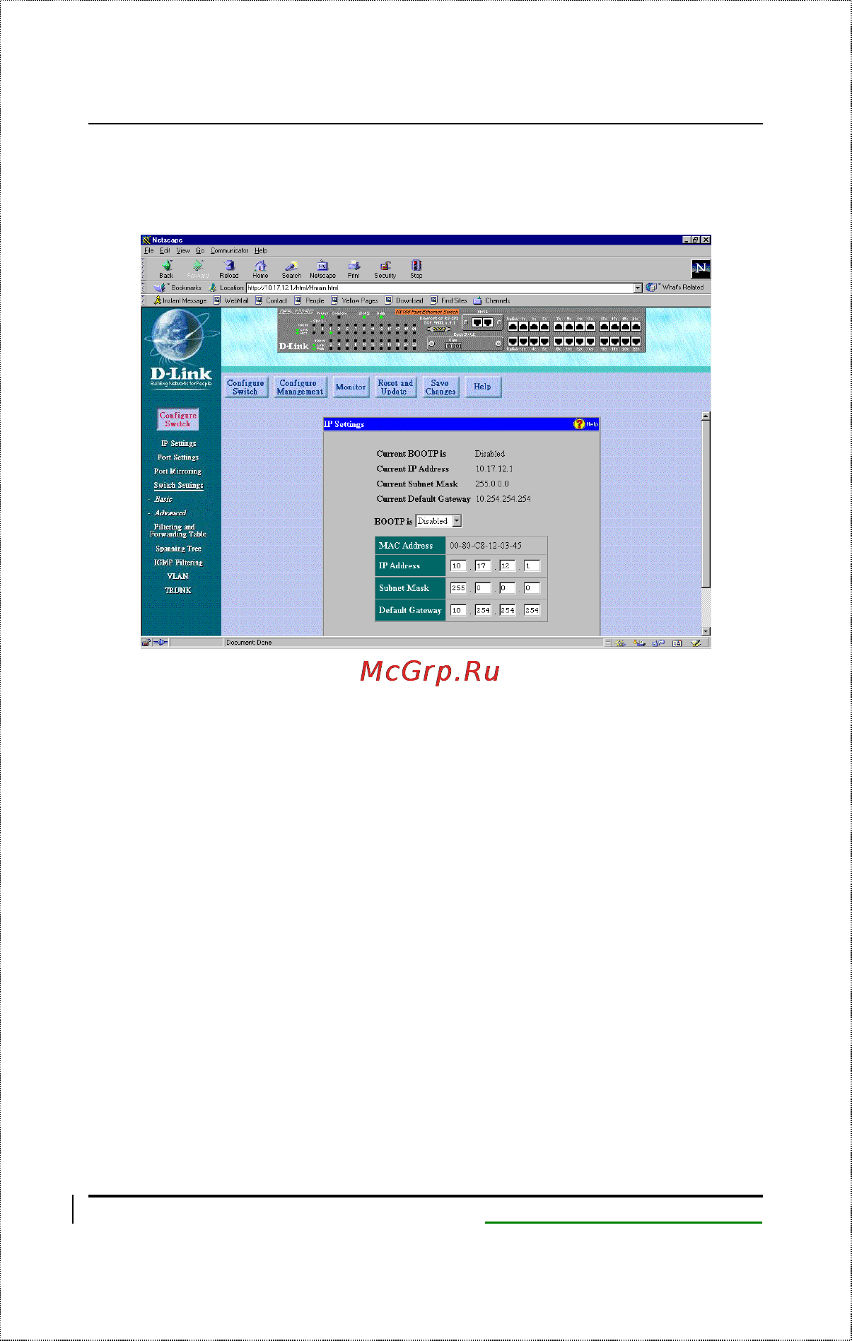 D-Link DES-2108/E [132/199] Ip settings