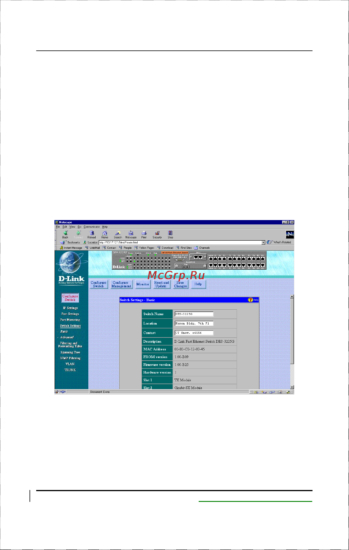 D-Link DES-2108/E [136/199] Switch settings