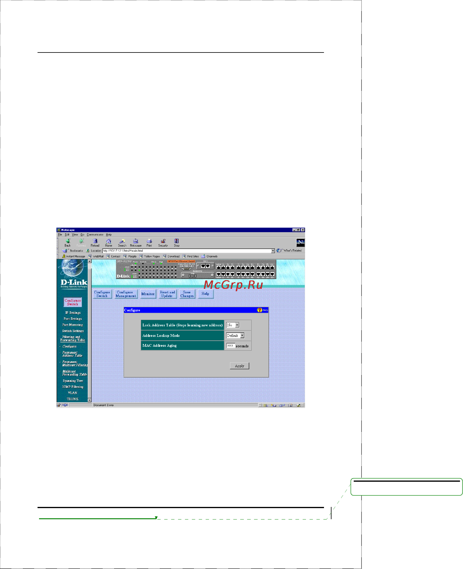 D-Link DES-2108/E [139/199] Filtering and forwarding table