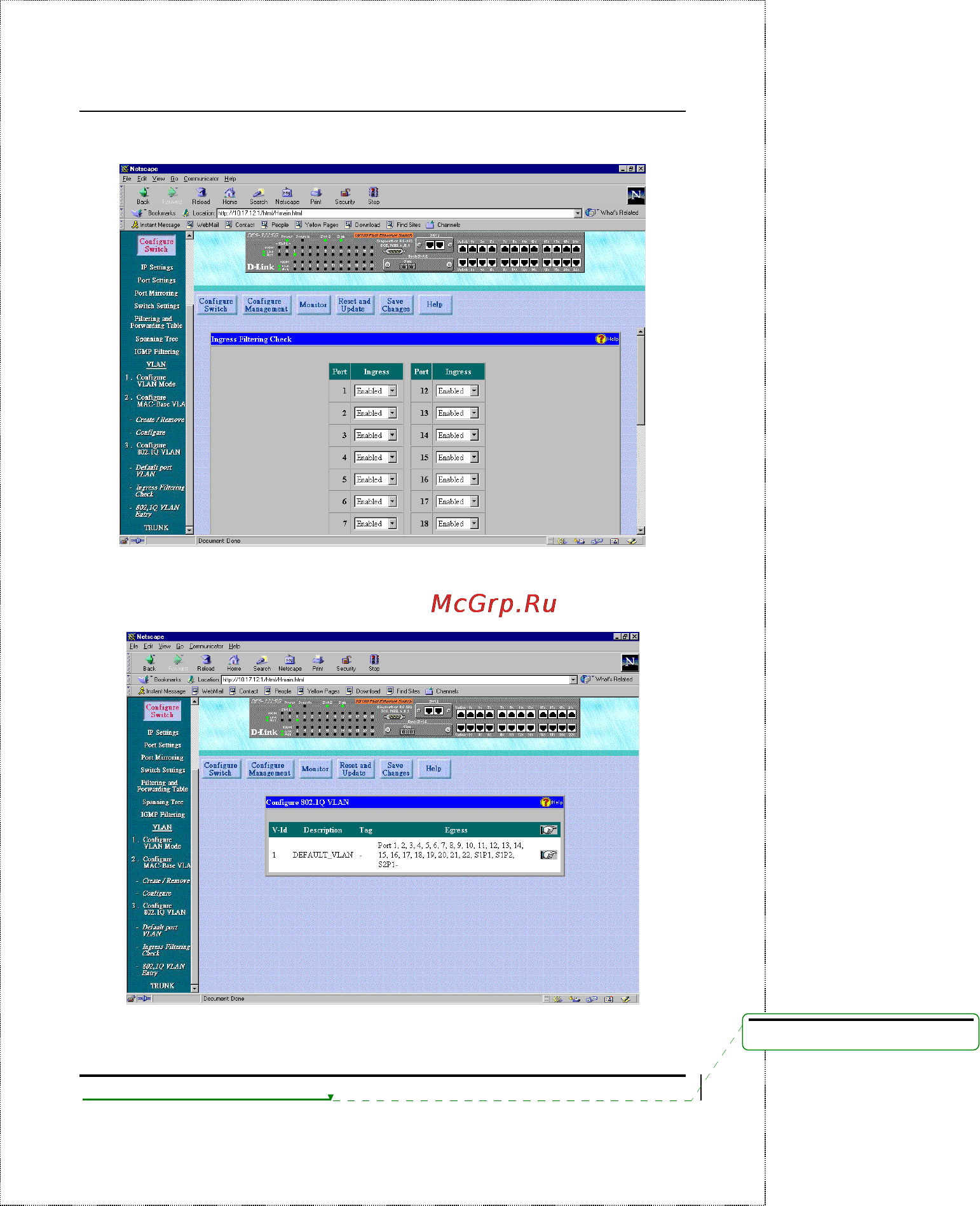 D-Link DES-2108/E [157/199] Use this window to enable or disable the ingress filtering check for each desired port click apply to let the settings take effect