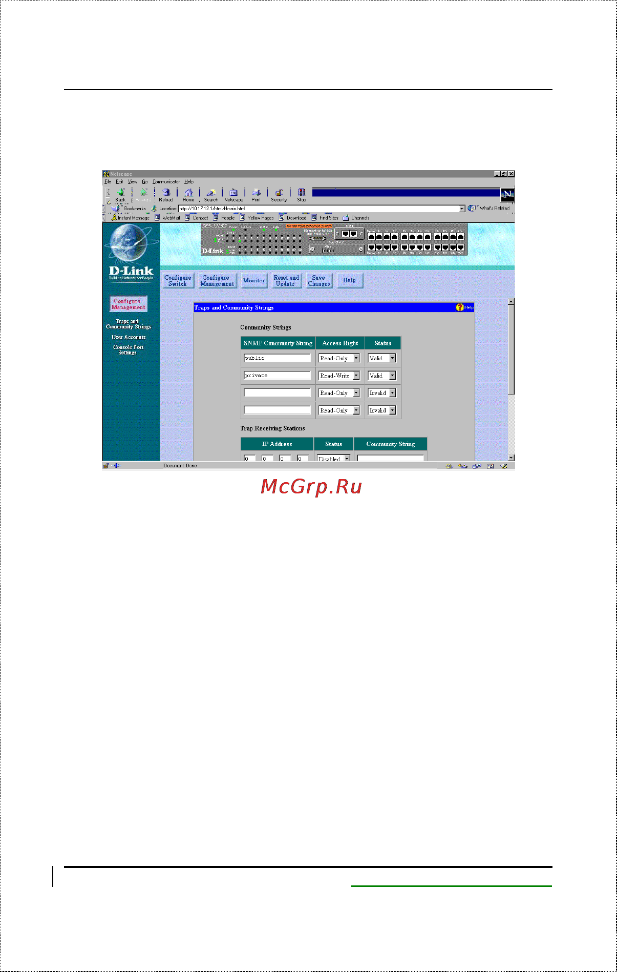 D-Link DES-2108/E [160/199] Traps and community strings