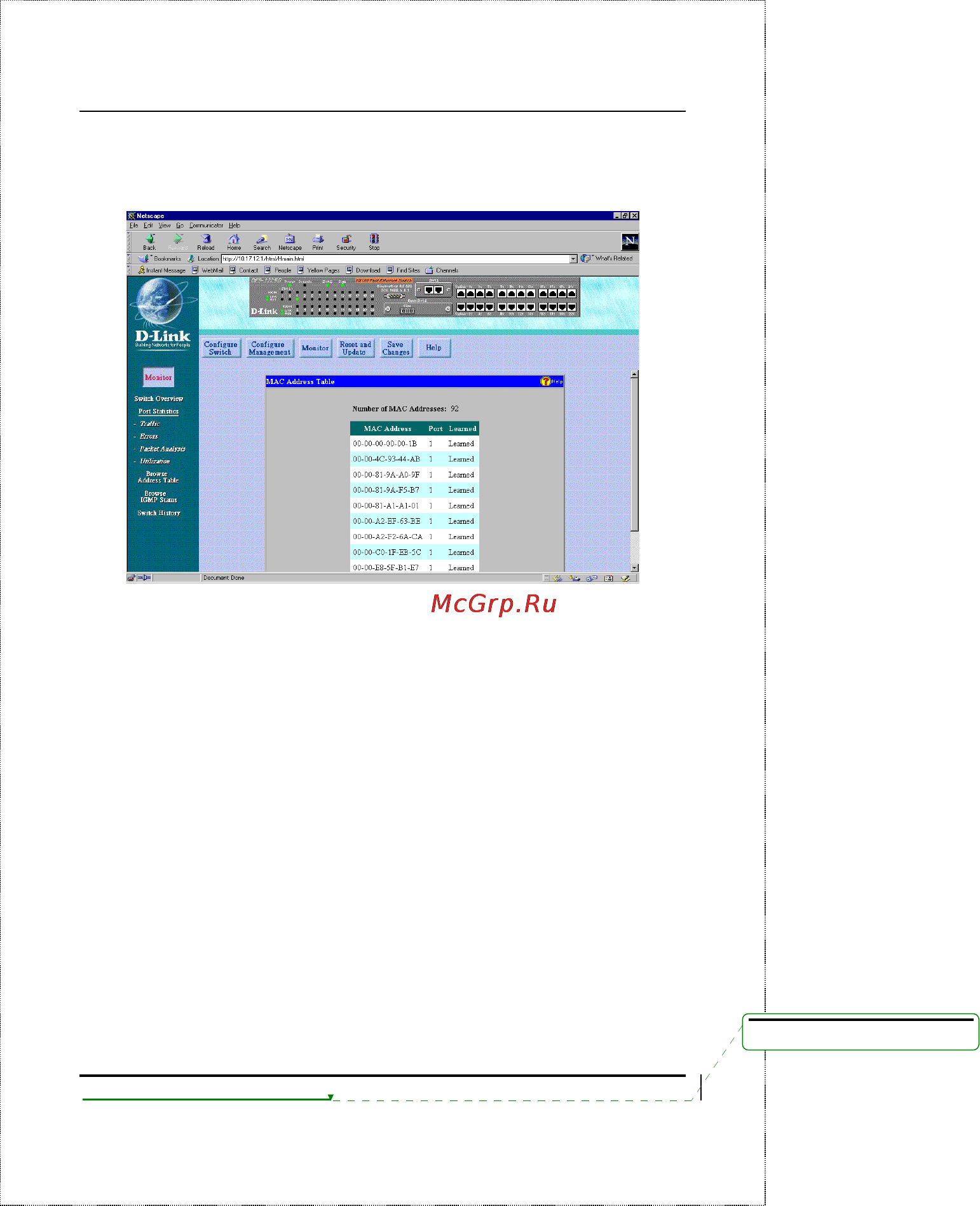 D-Link DES-2108/E [173/199] Browse address table