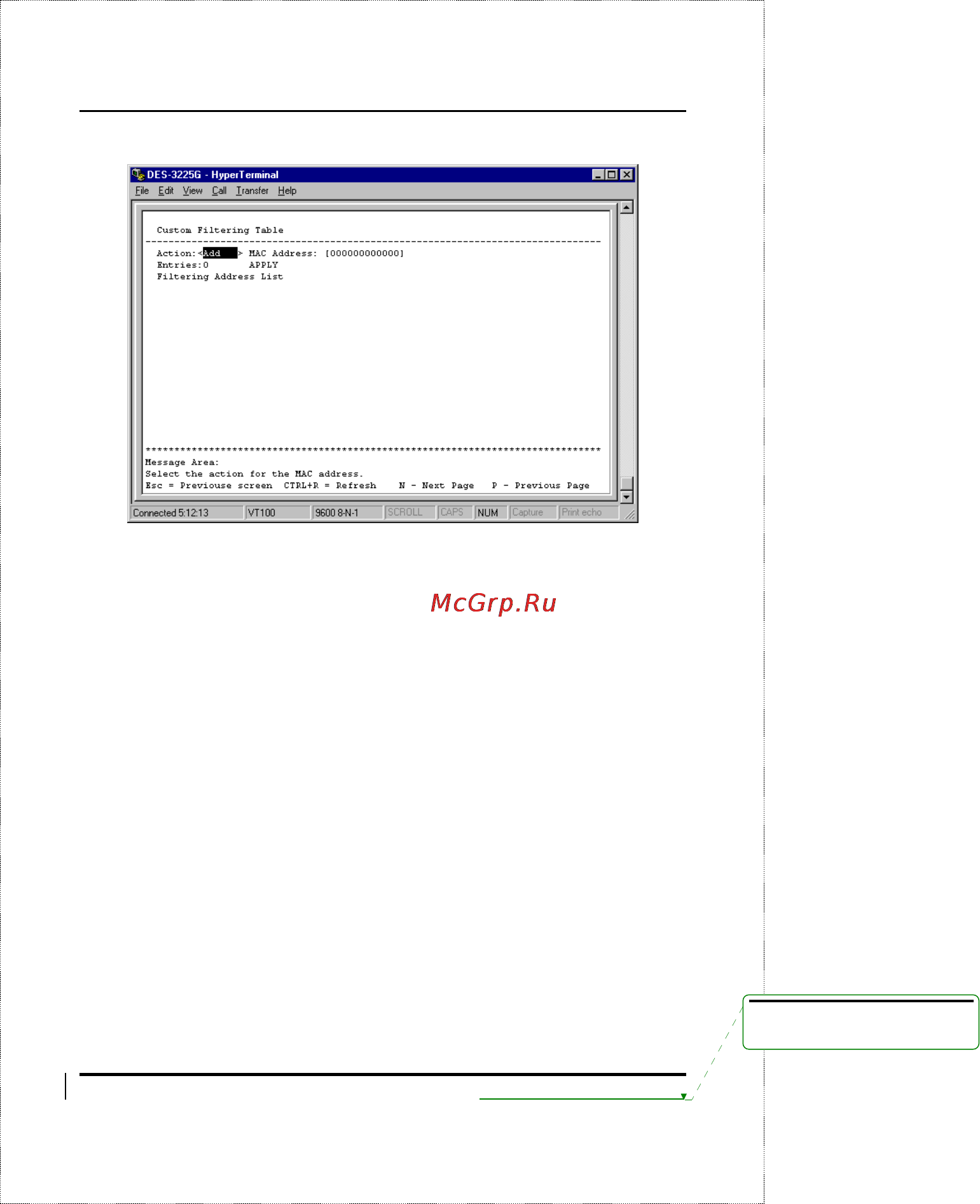 D-Link DES-2108/E [94/199] Configure permanent multicast filtering