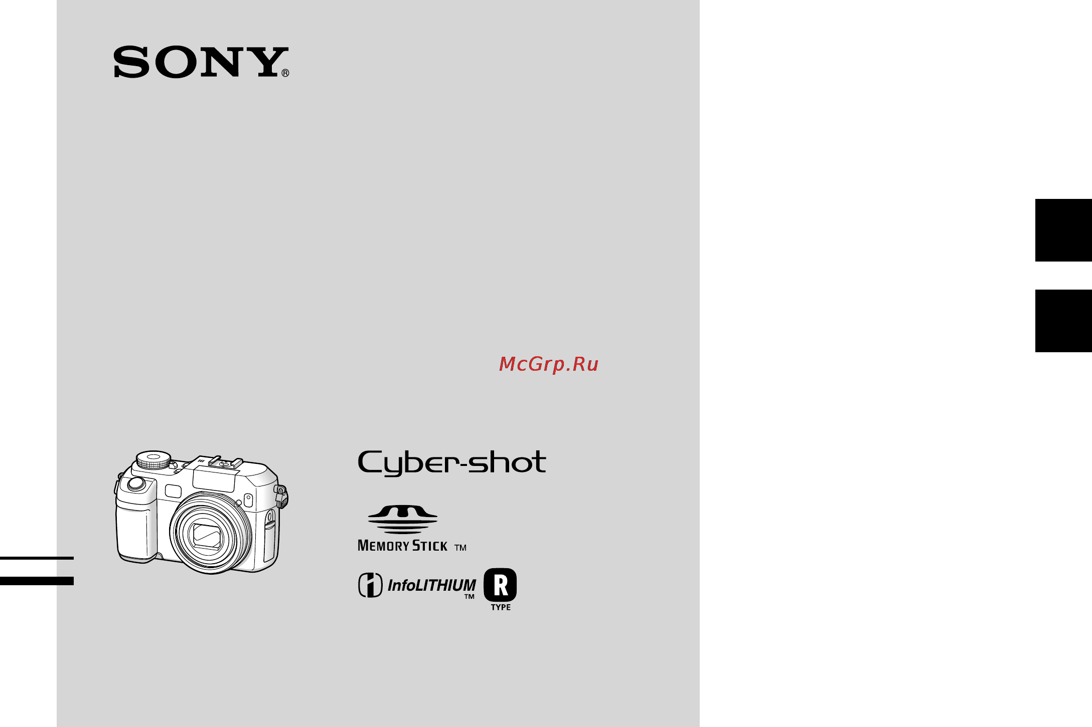 Sony Cyber-Shot DSC-V3 Инструкция по эксплуатации онлайн