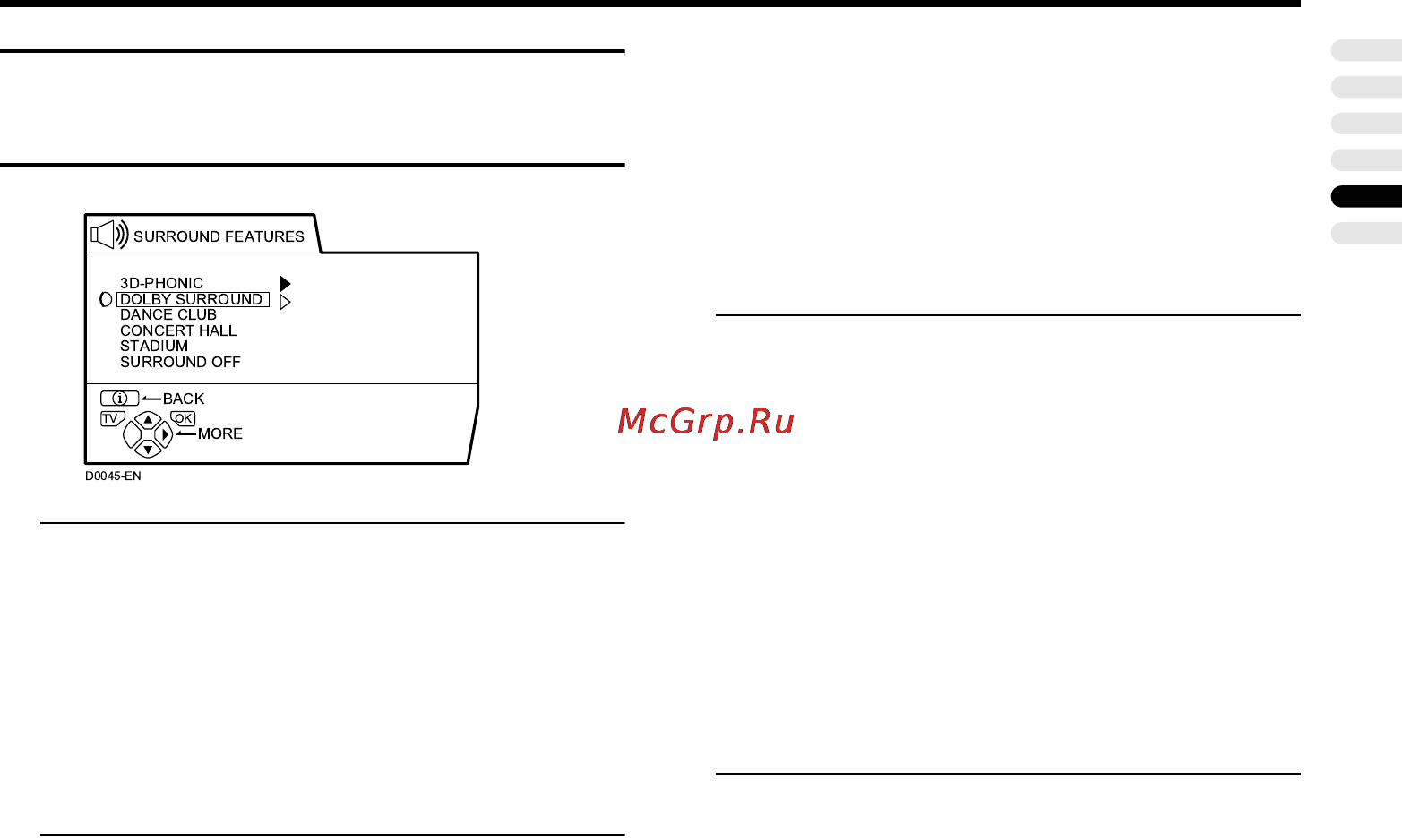 JVC HV-32D25EU [261/353] Surround features facilităţi surround