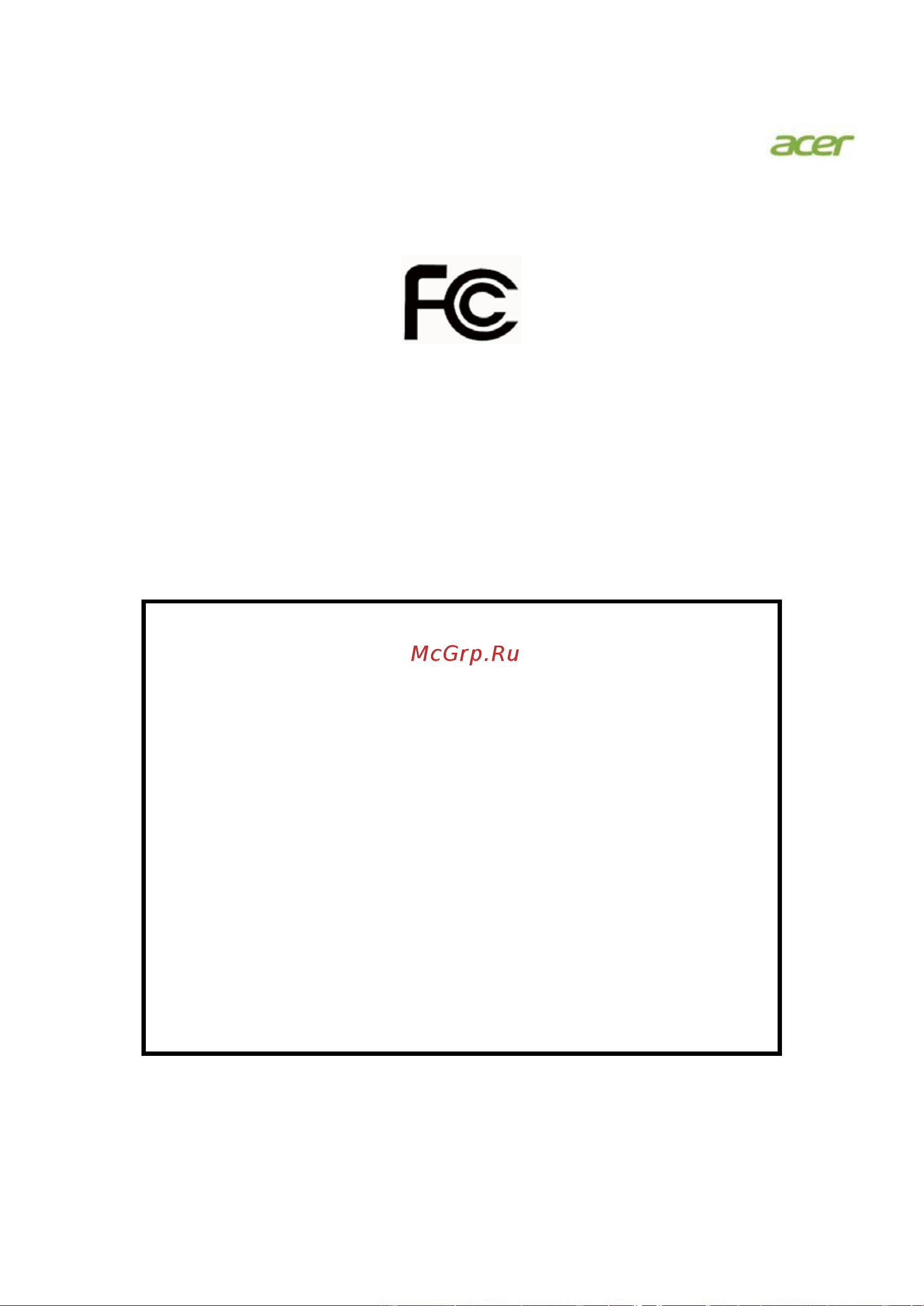 Acer S271HLABID [28/28] Federal communications commission declaration of conformity