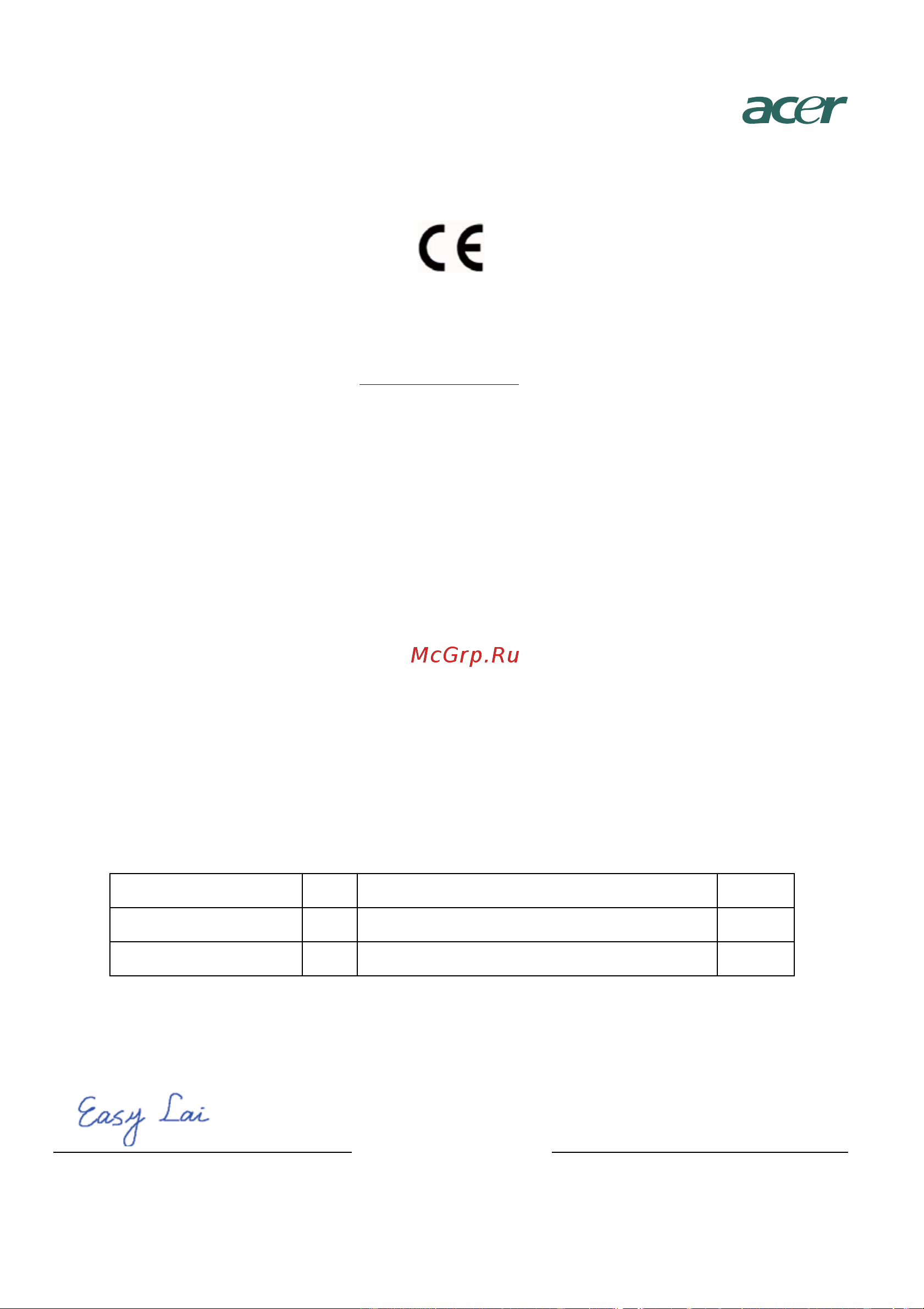Acer S240HLBD [27/28] Declaration of conformity