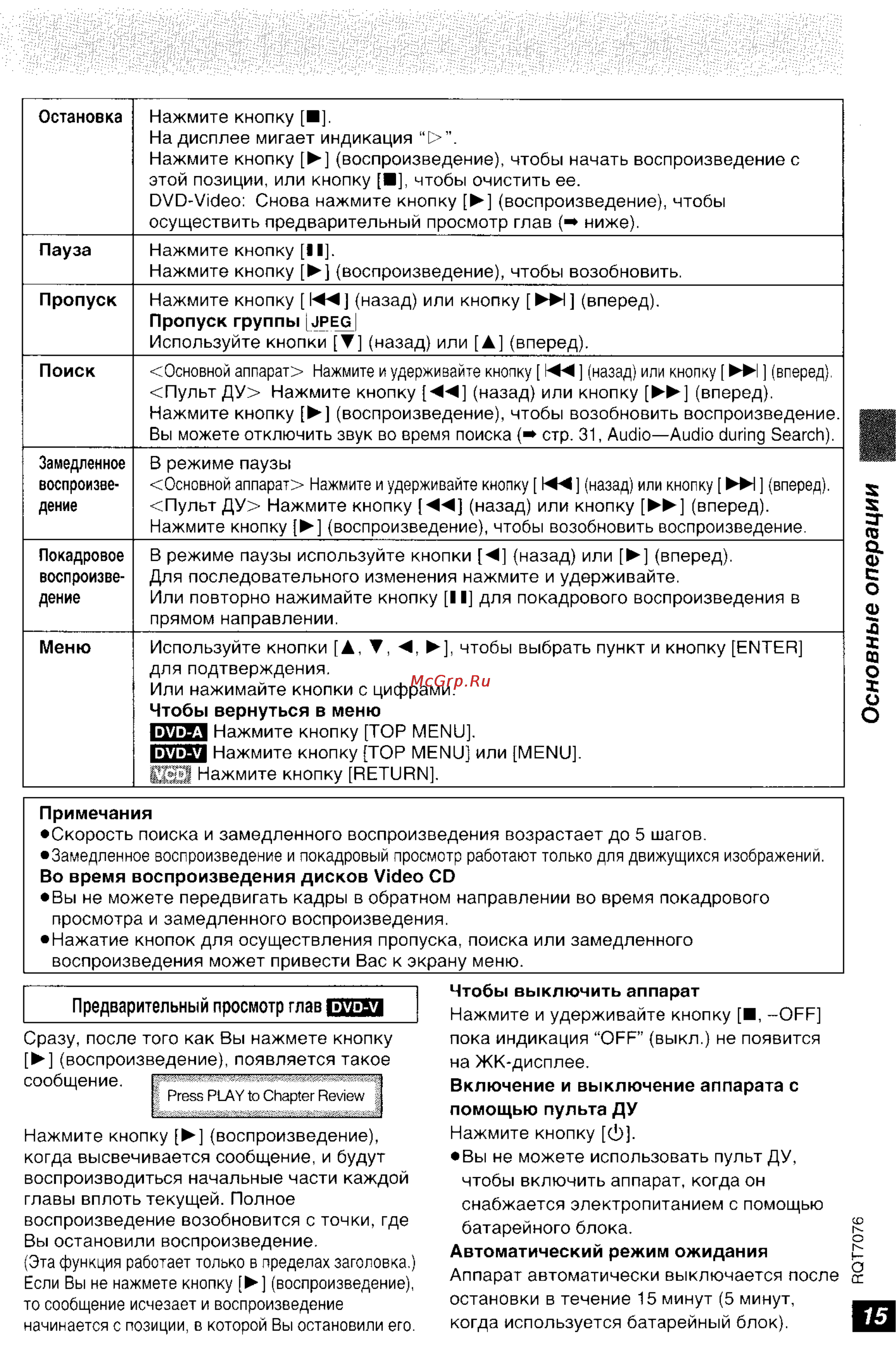 Panasonic DVD-LS5 [15/36] Основные операции
