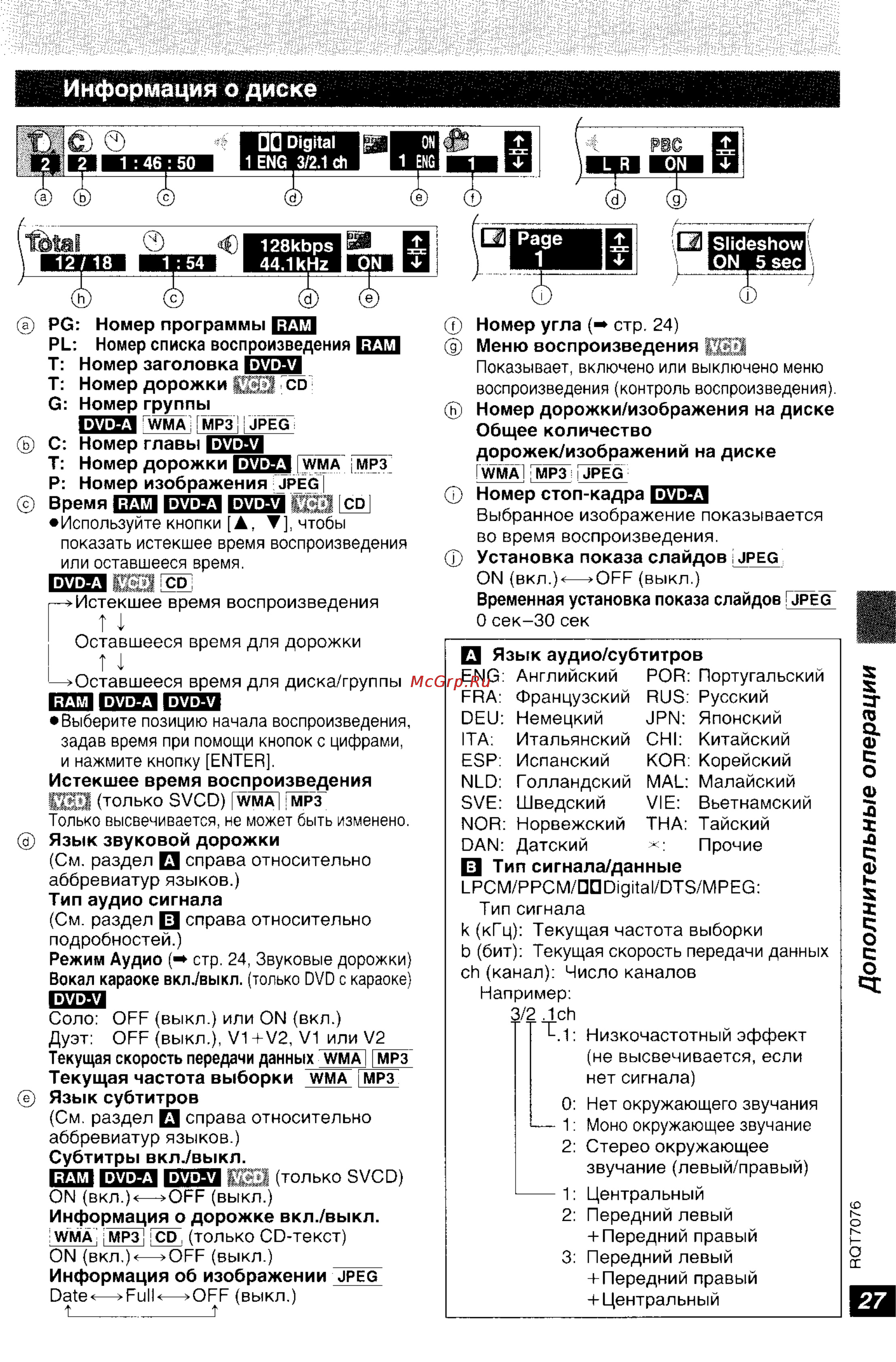 Panasonic DVD-LS5 [27/36] Дополнительные операции