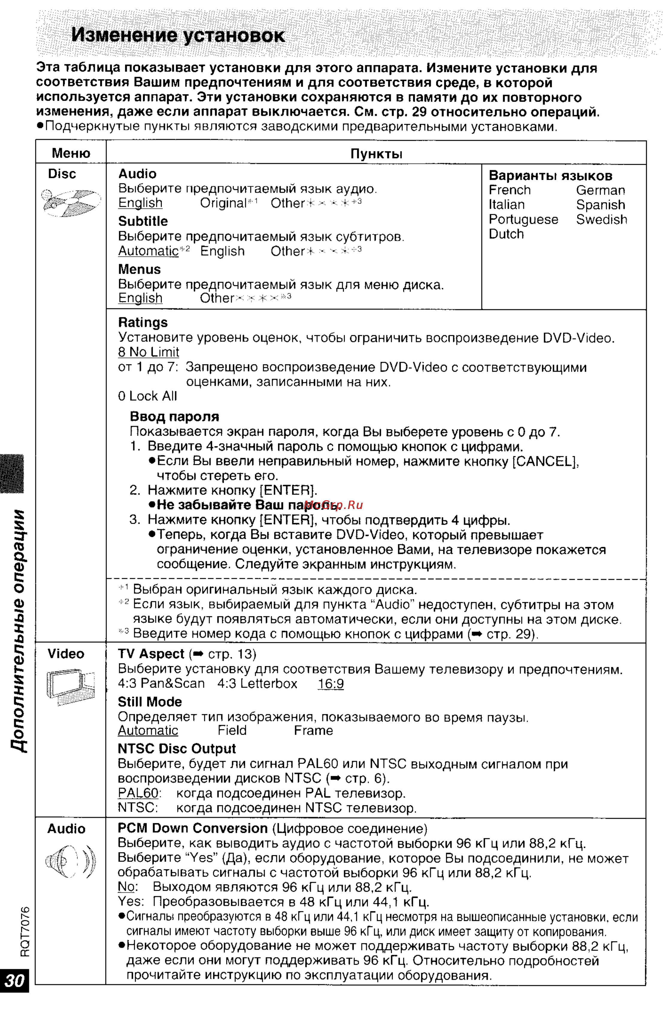 Panasonic DVD-LS5 Инструкция по эксплуатации онлайн [30/36] 40292